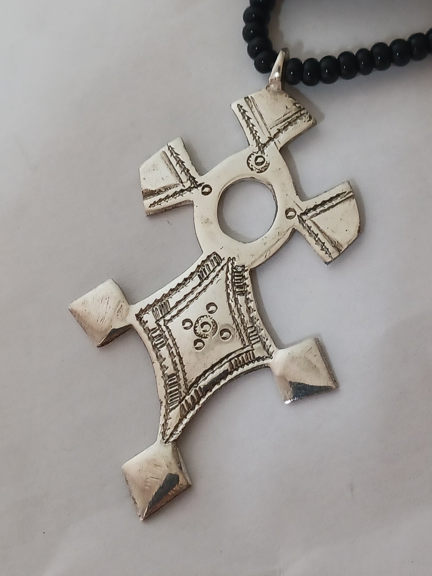 Collier Croix touareg en argent massif