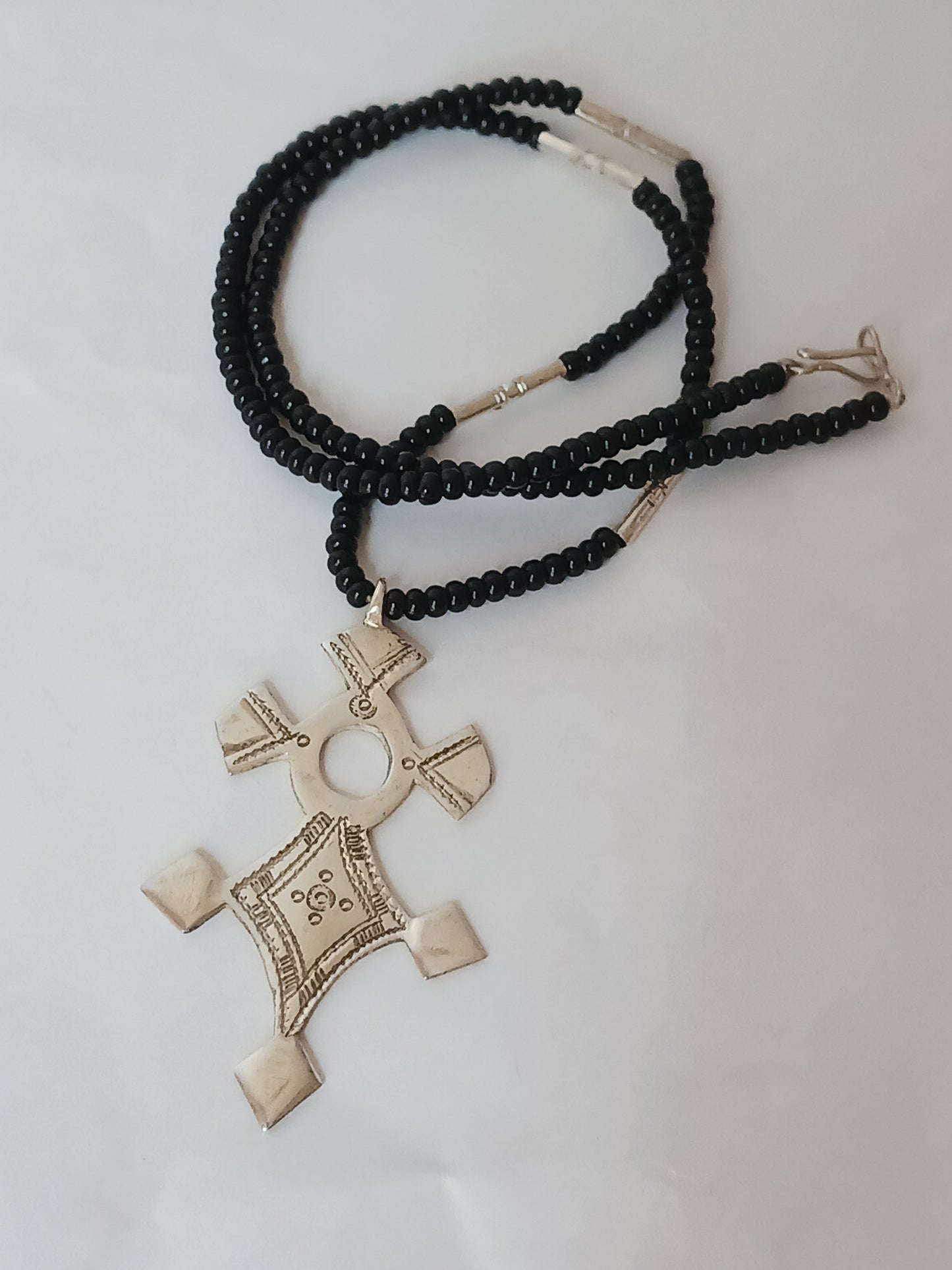 Collier Croix touareg en argent massif