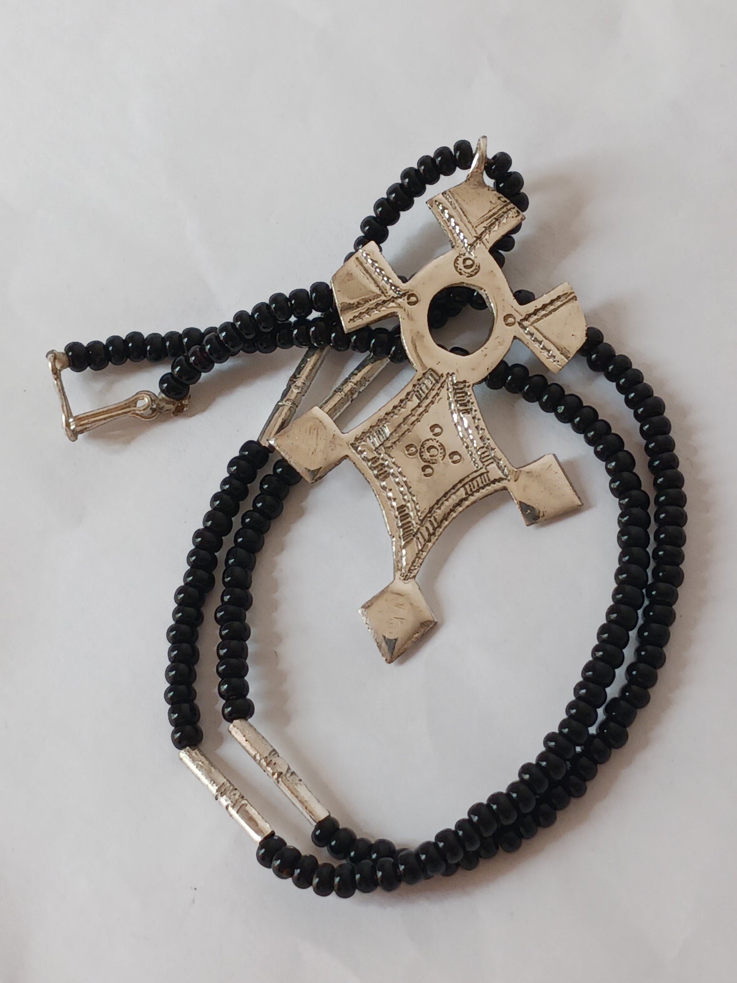 Collier Croix touareg en argent massif
