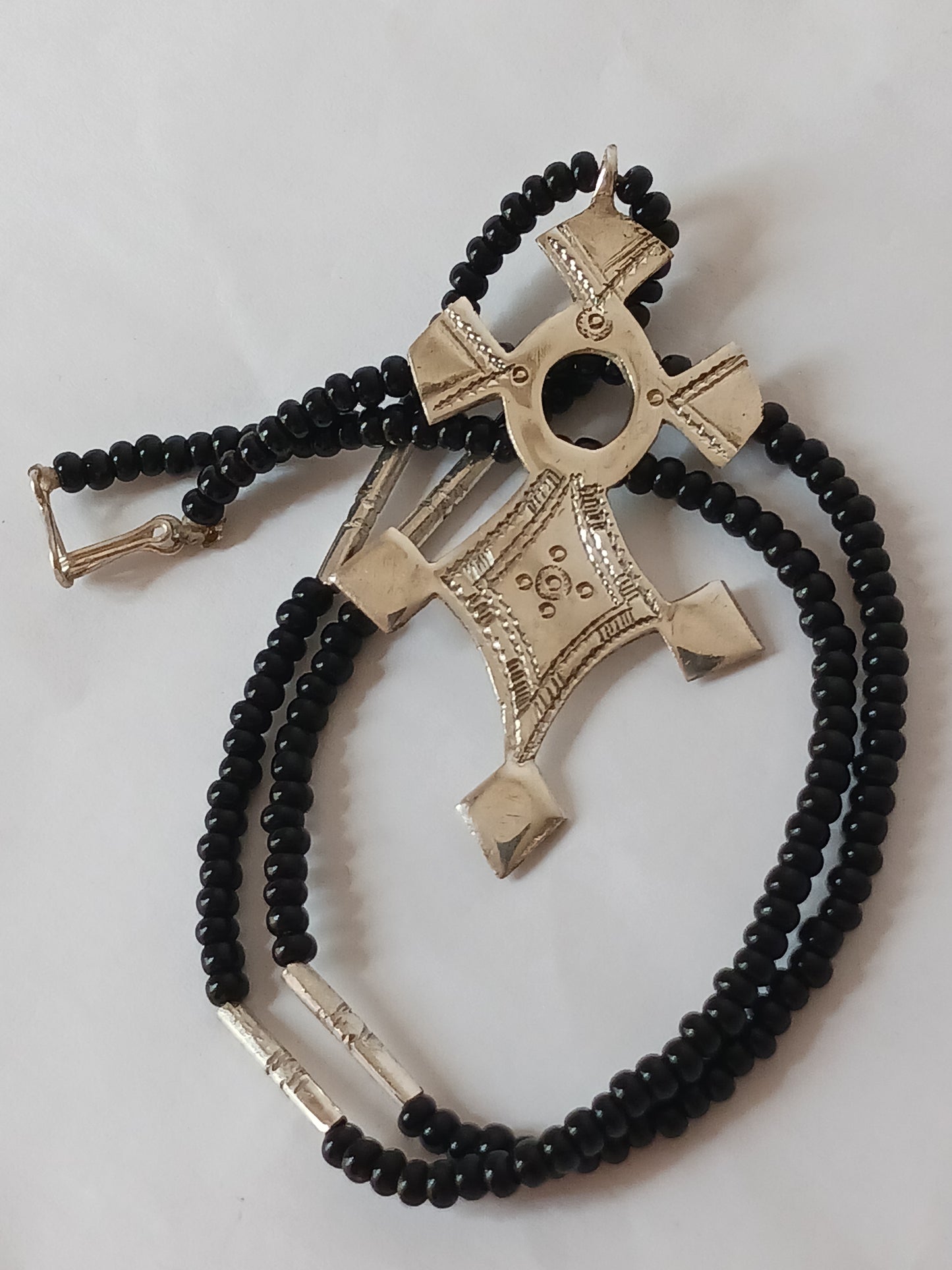 Collier Croix touareg en argent massif
