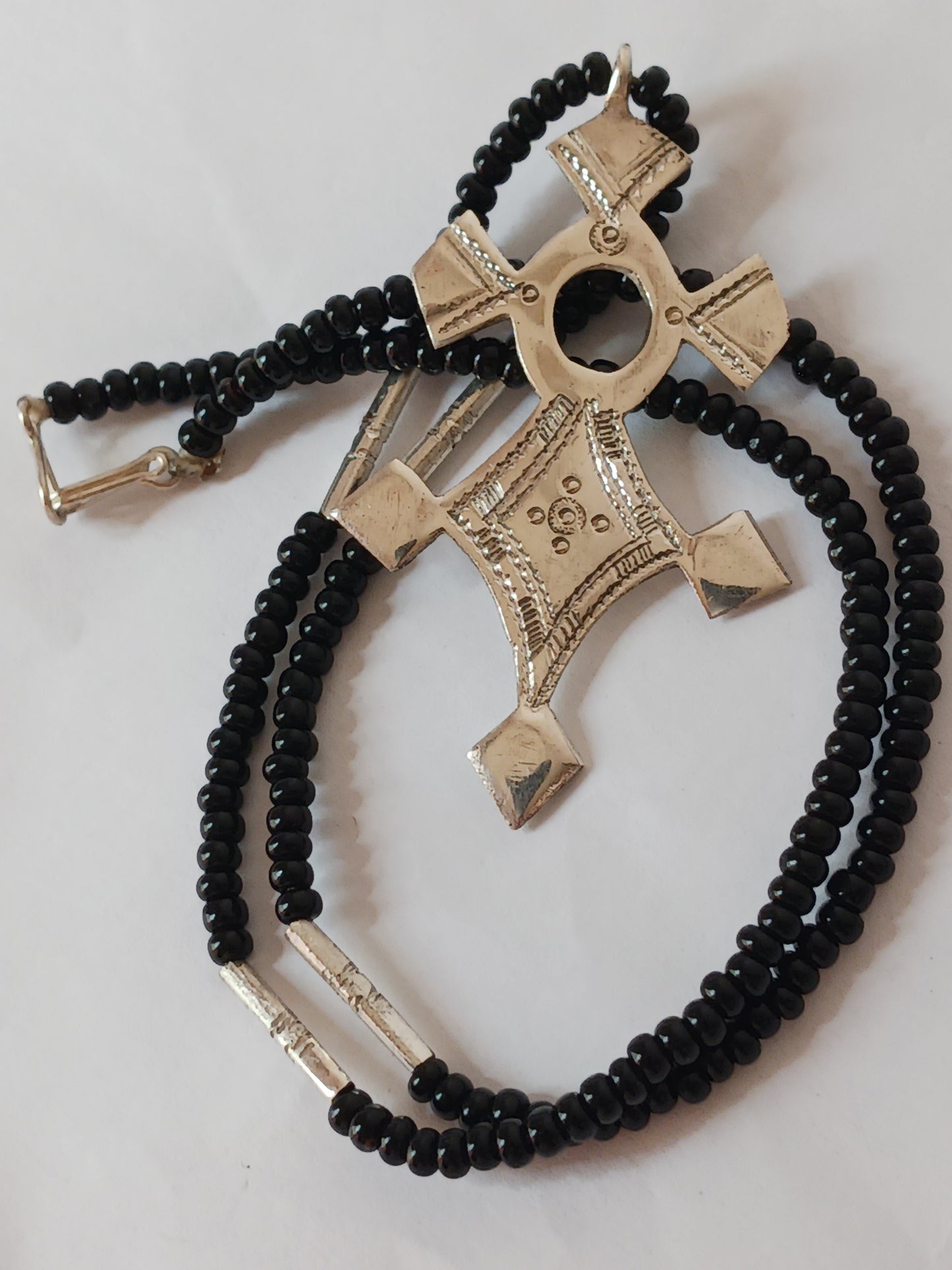 Collier Croix touareg en argent massif