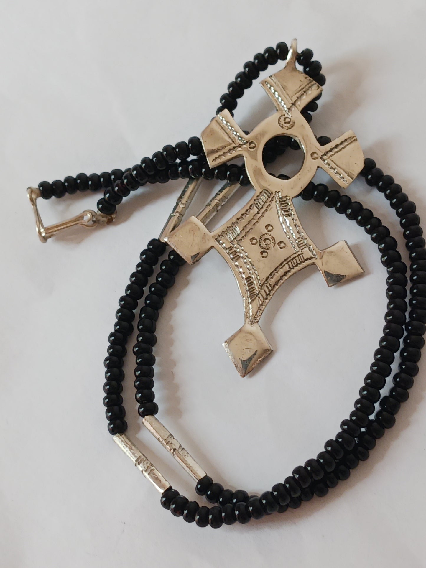 Collier Croix touareg en argent massif