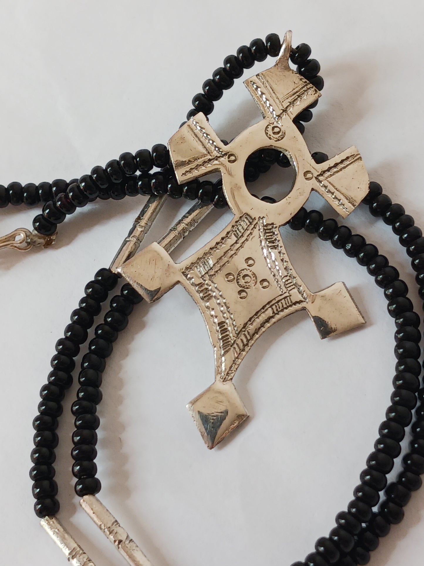 Collier Croix touareg en argent massif