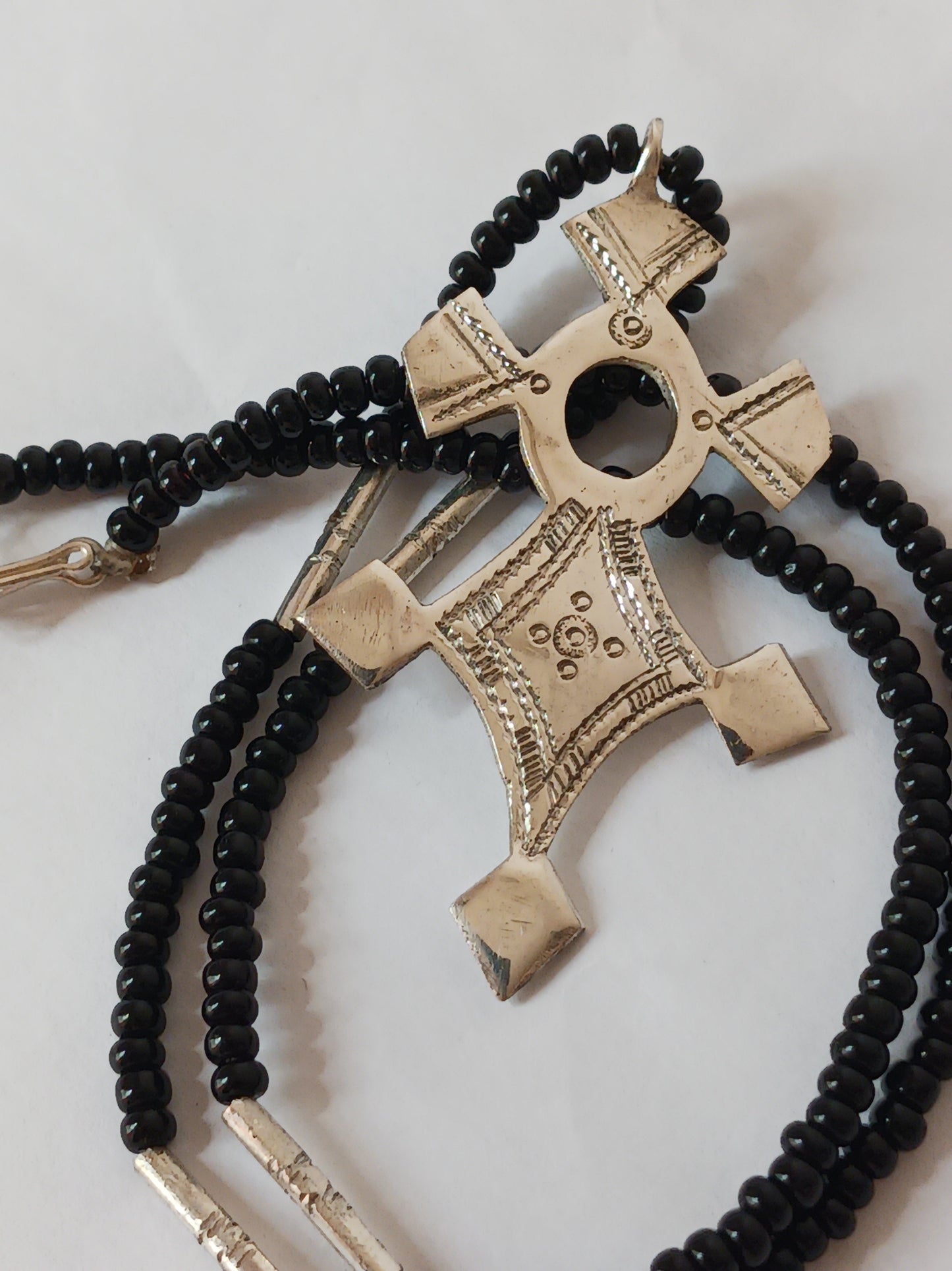 Collier Croix touareg en argent massif