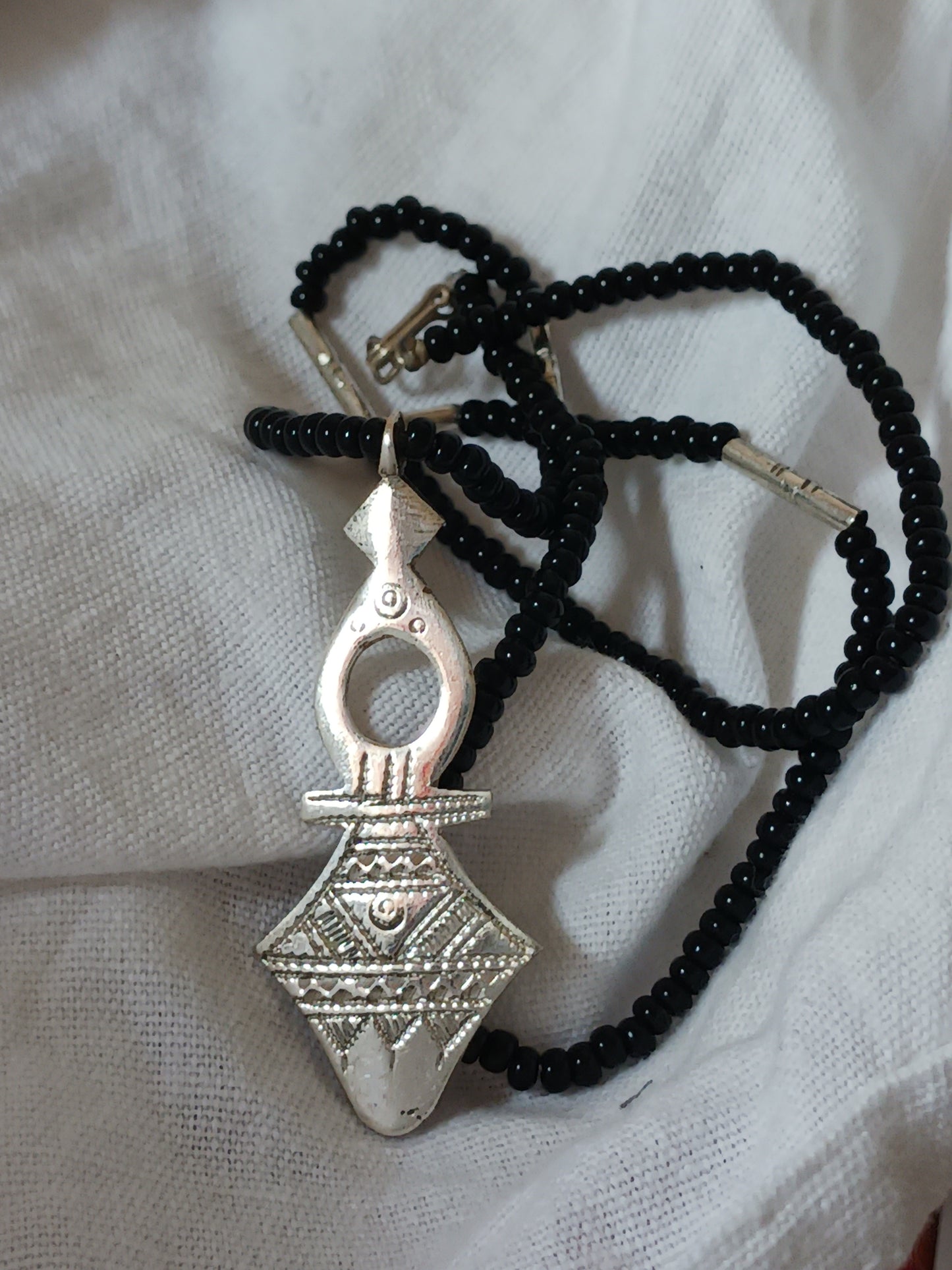 Collier Croix touareg en argent massif