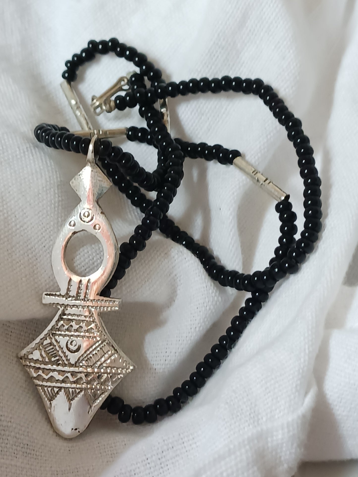 Collier Croix touareg en argent massif