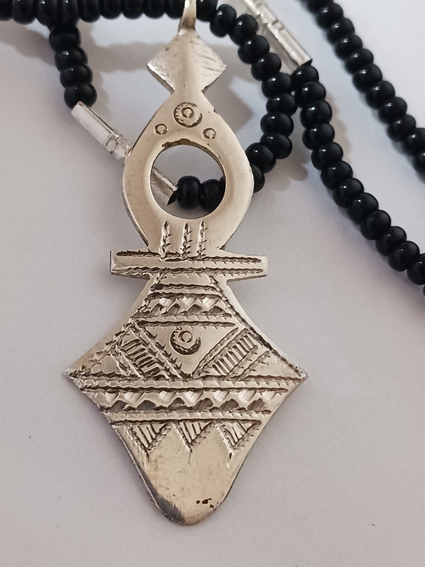 Collier Croix touareg en argent massif