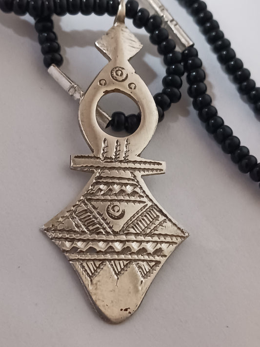 Collier Croix touareg en argent massif