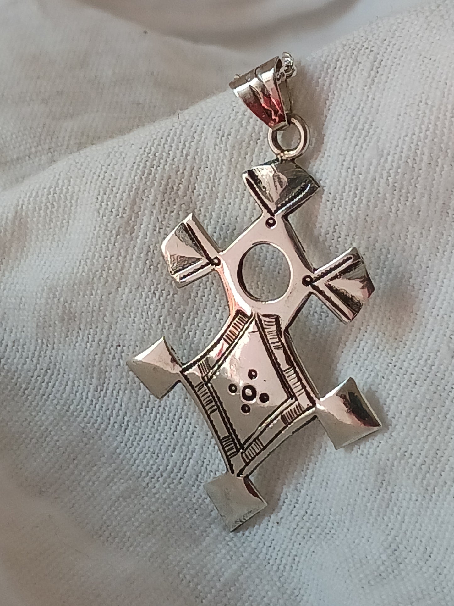 Collier Croix touareg en argent massif