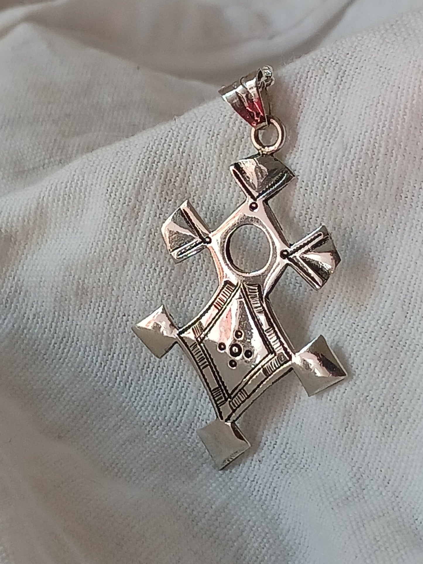 Collier Croix touareg en argent massif