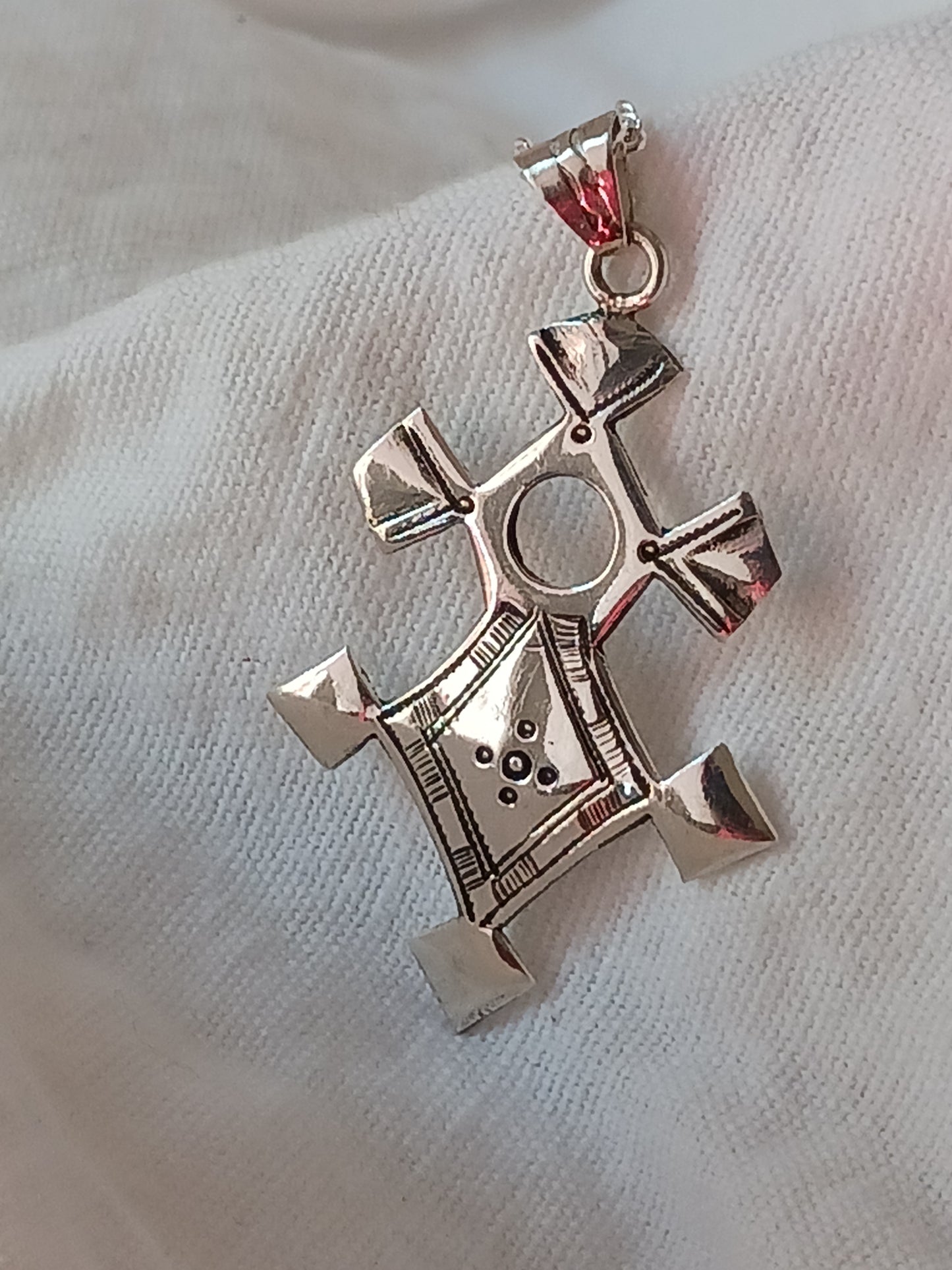 Collier Croix touareg en argent massif