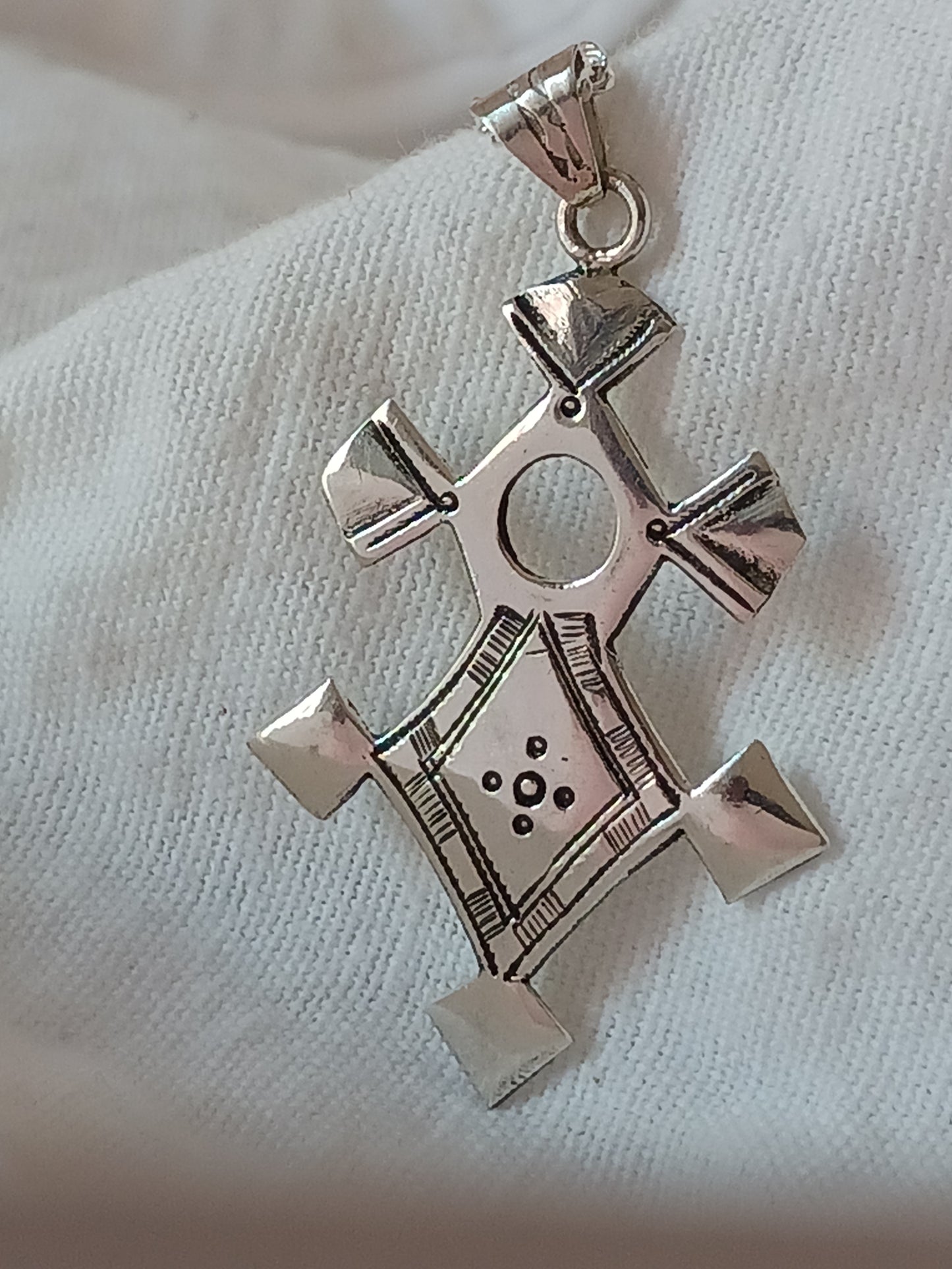 Collier Croix touareg en argent massif