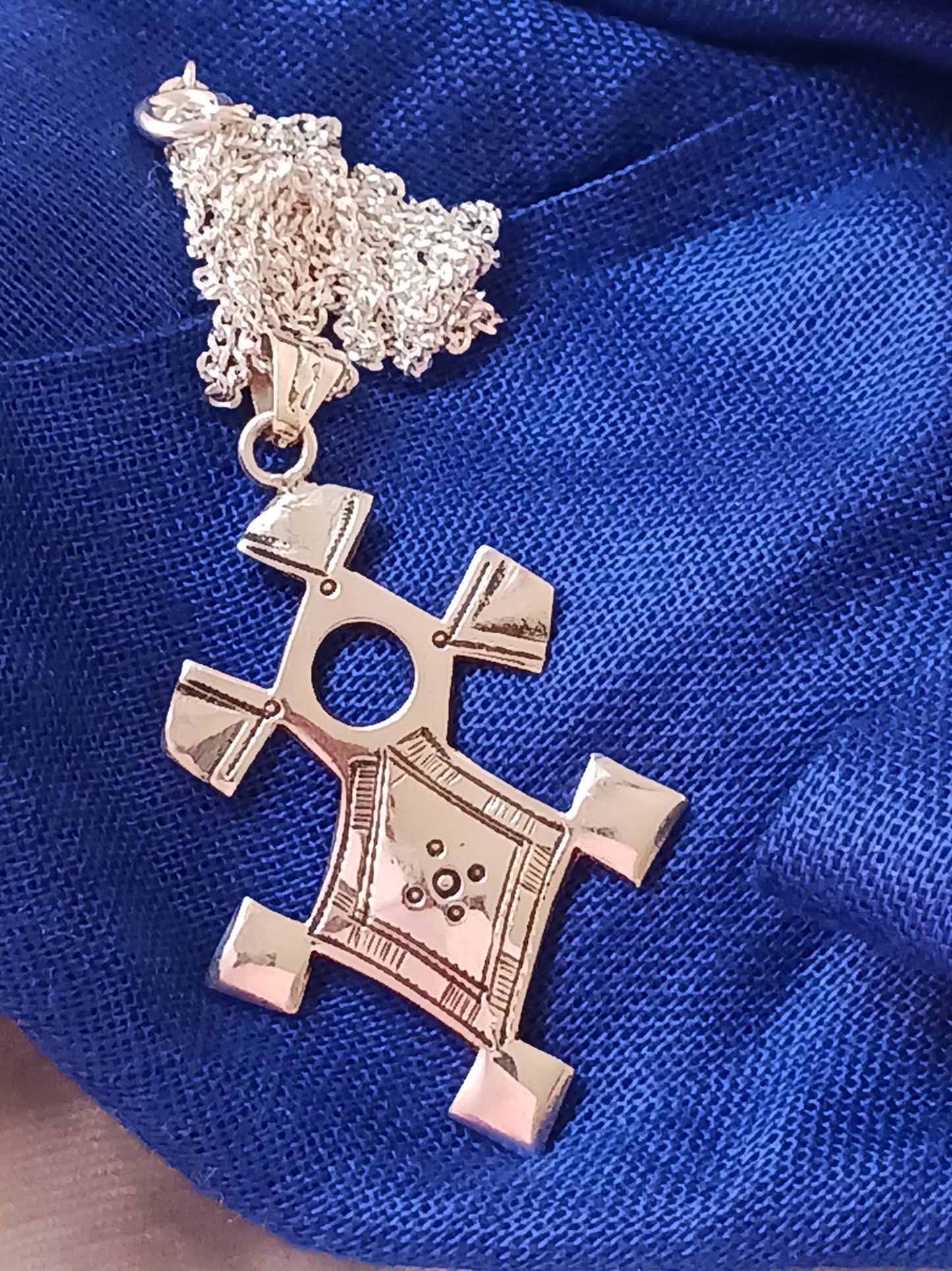Collier Croix touareg en argent massif