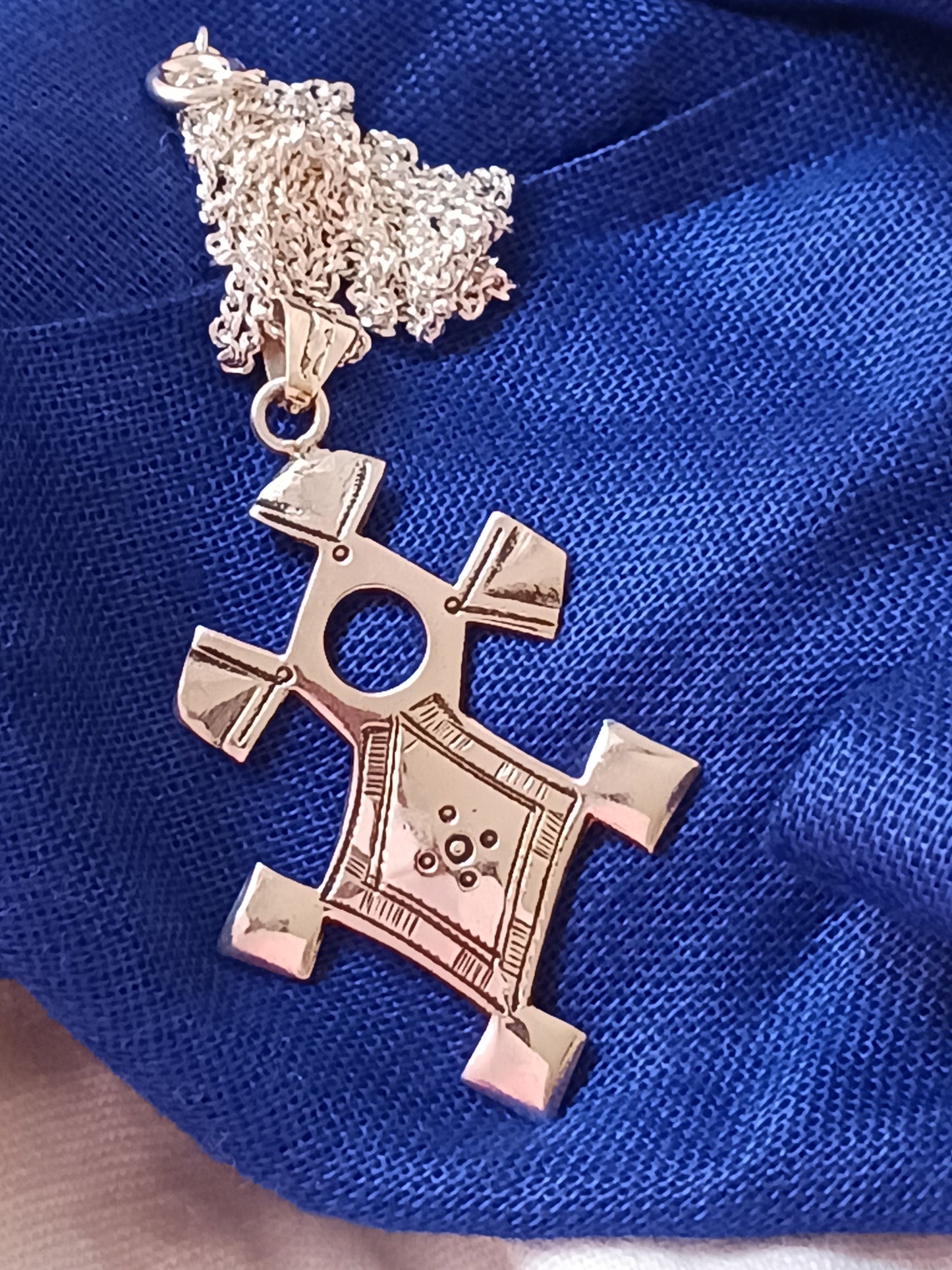 Collier Croix touareg en argent massif