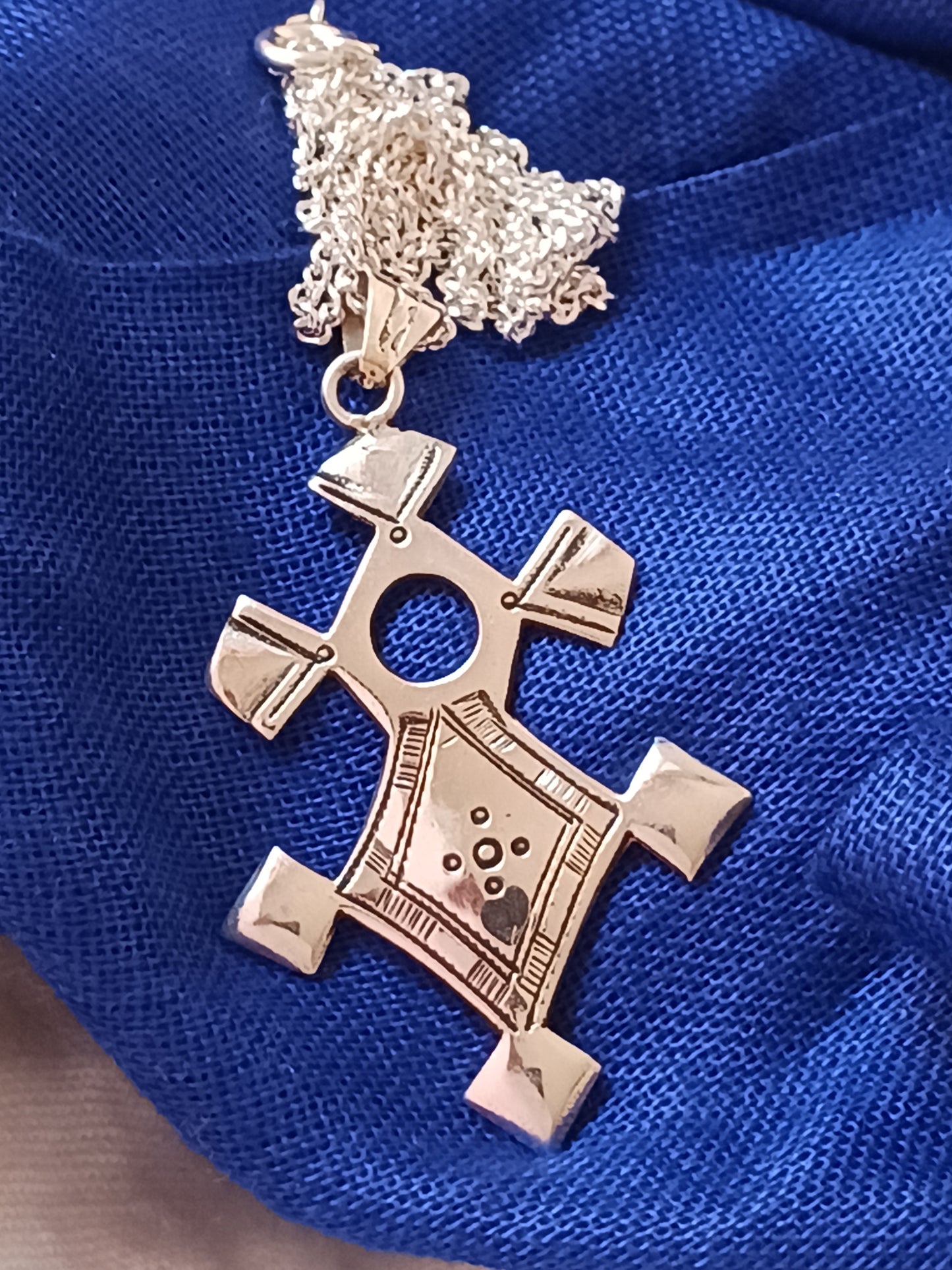 Collier Croix touareg en argent massif