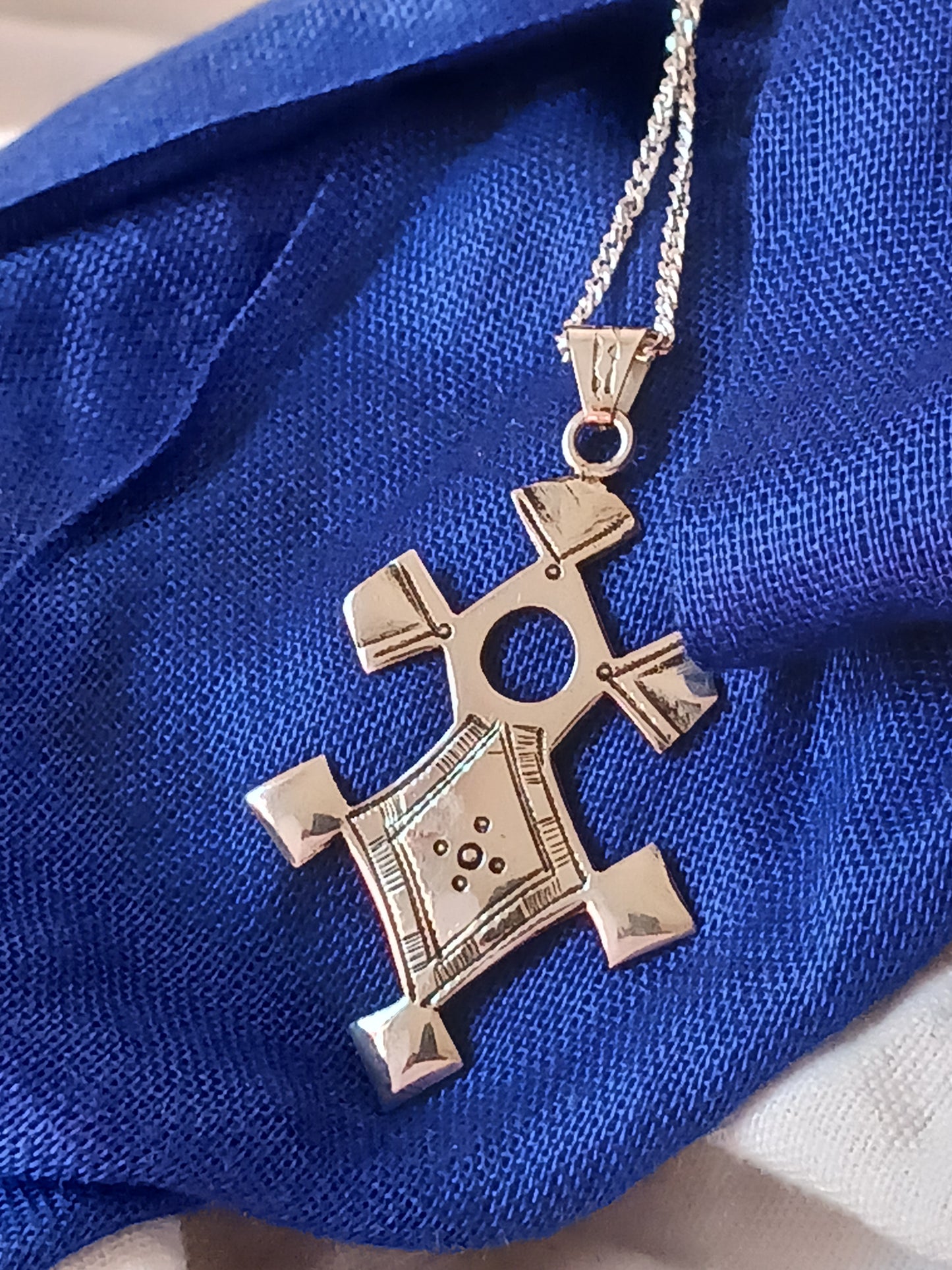 Collier Croix touareg en argent massif