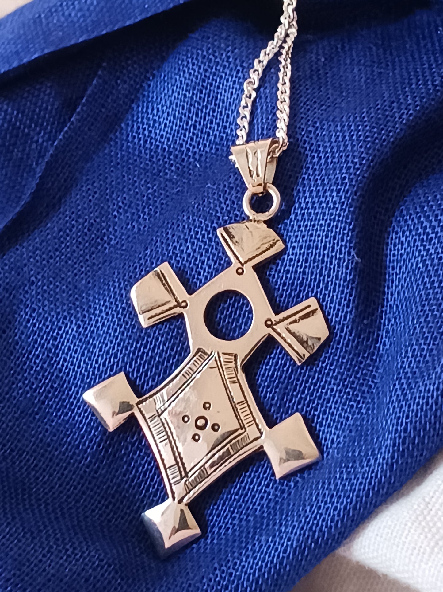 Collier Croix touareg en argent massif
