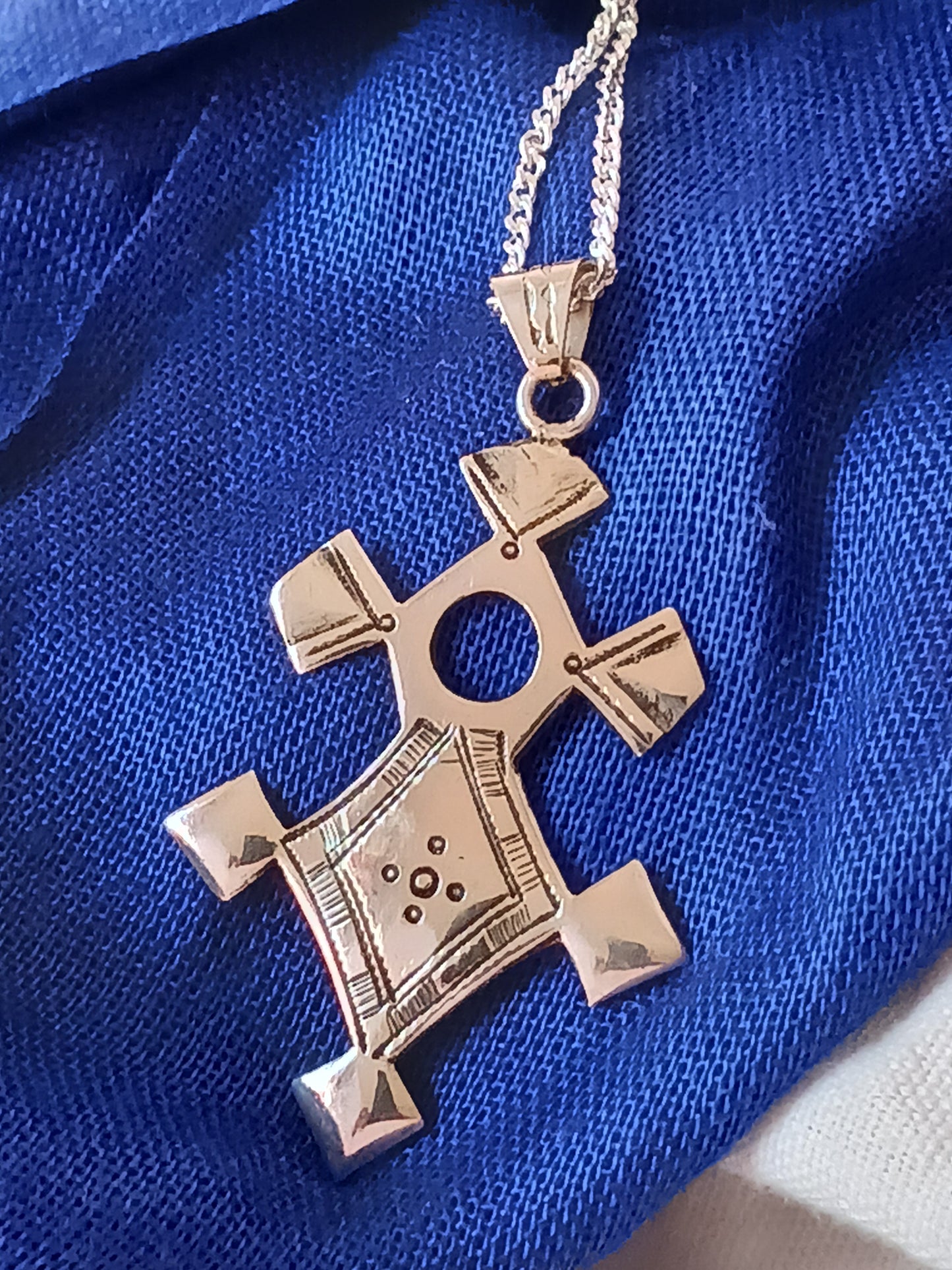 Collier Croix touareg en argent massif