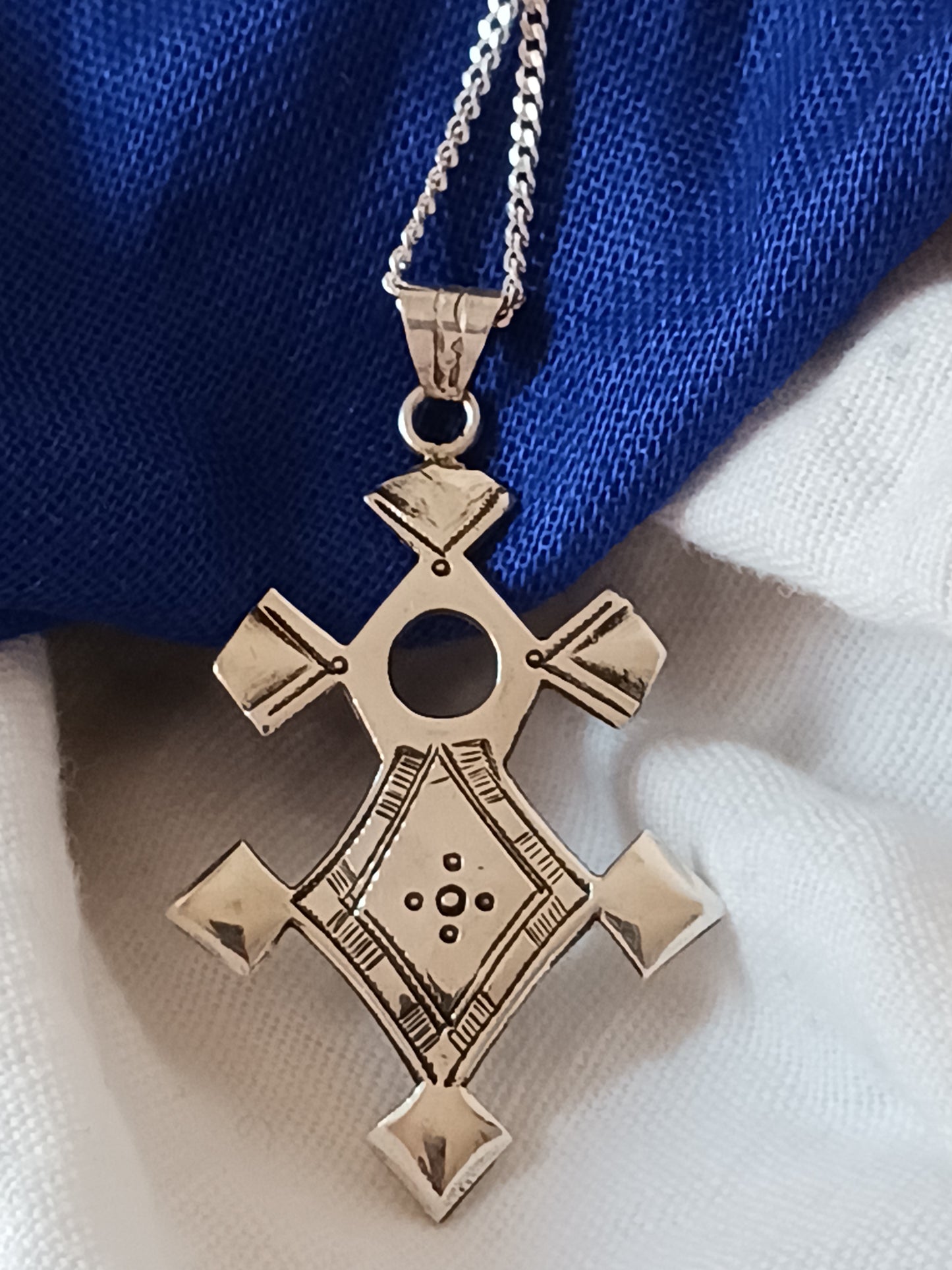 Collier Croix touareg en argent massif