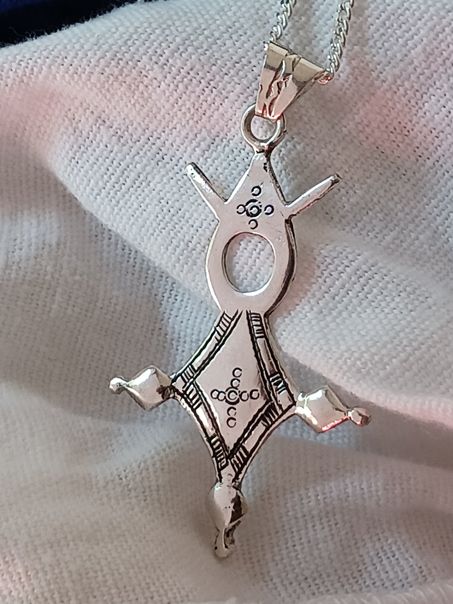 Collier Croix touareg en argent massif