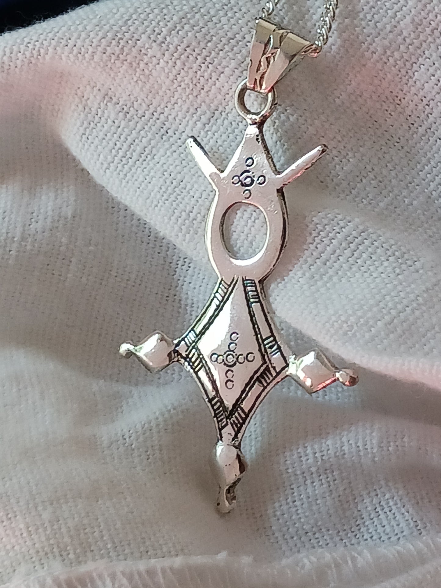 Collier Croix touareg en argent massif