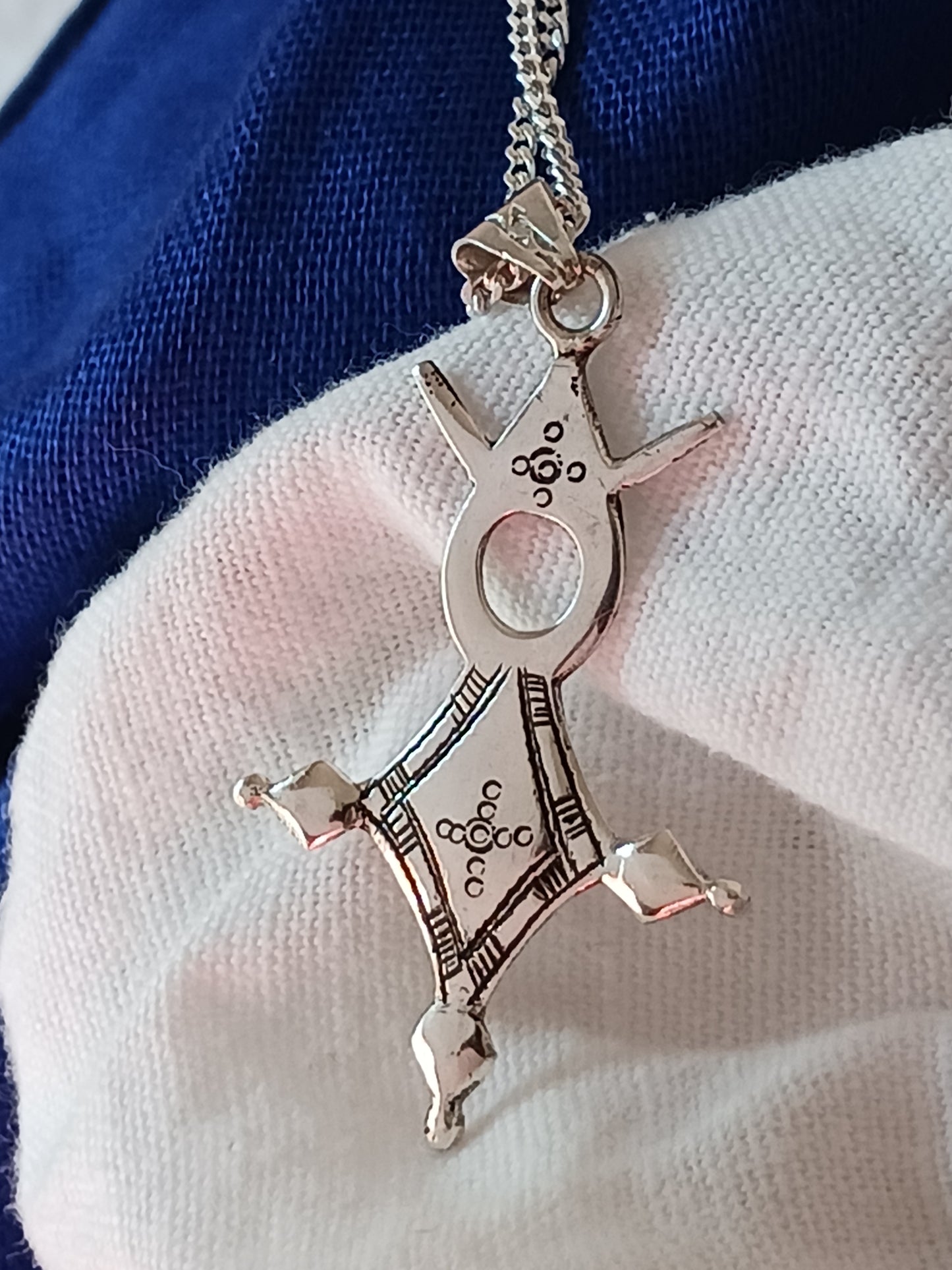 Collier Croix touareg en argent massif