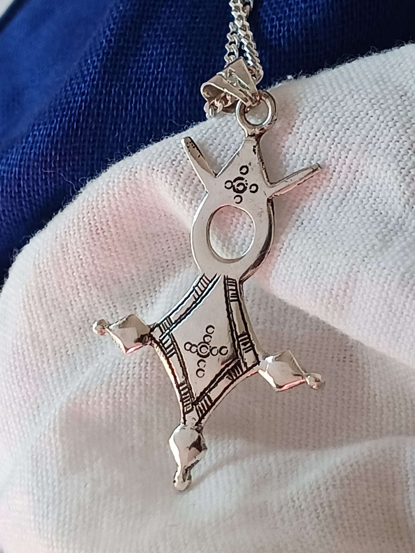 Collier Croix touareg en argent massif