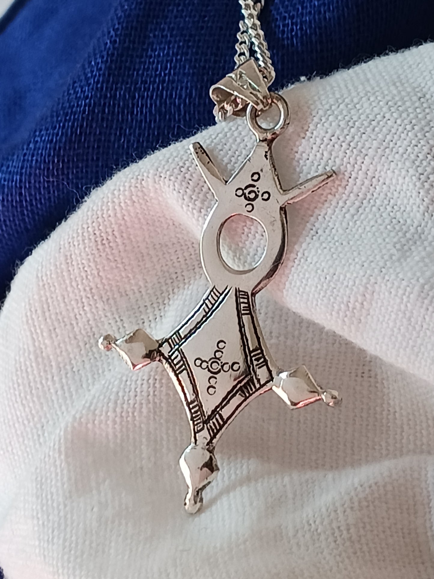 Collier Croix touareg en argent massif