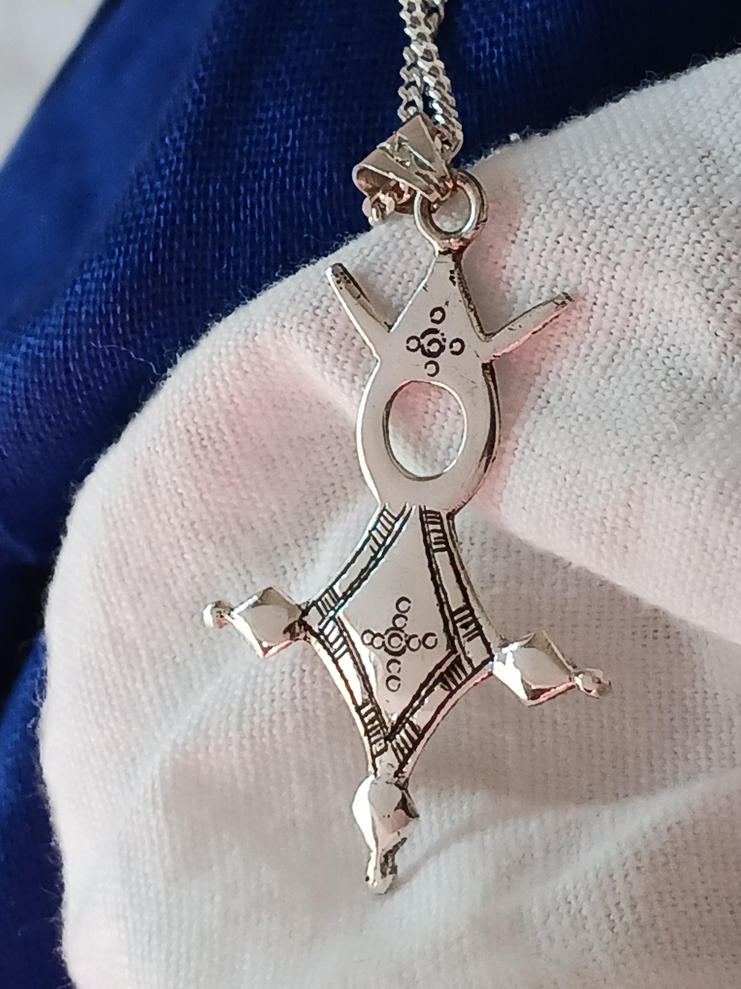Collier Croix touareg en argent massif