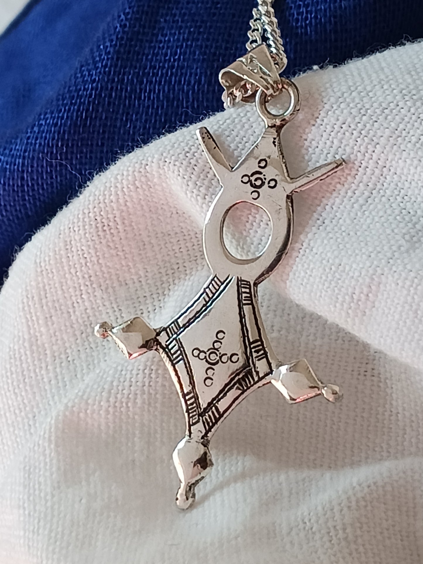 Collier Croix touareg en argent massif