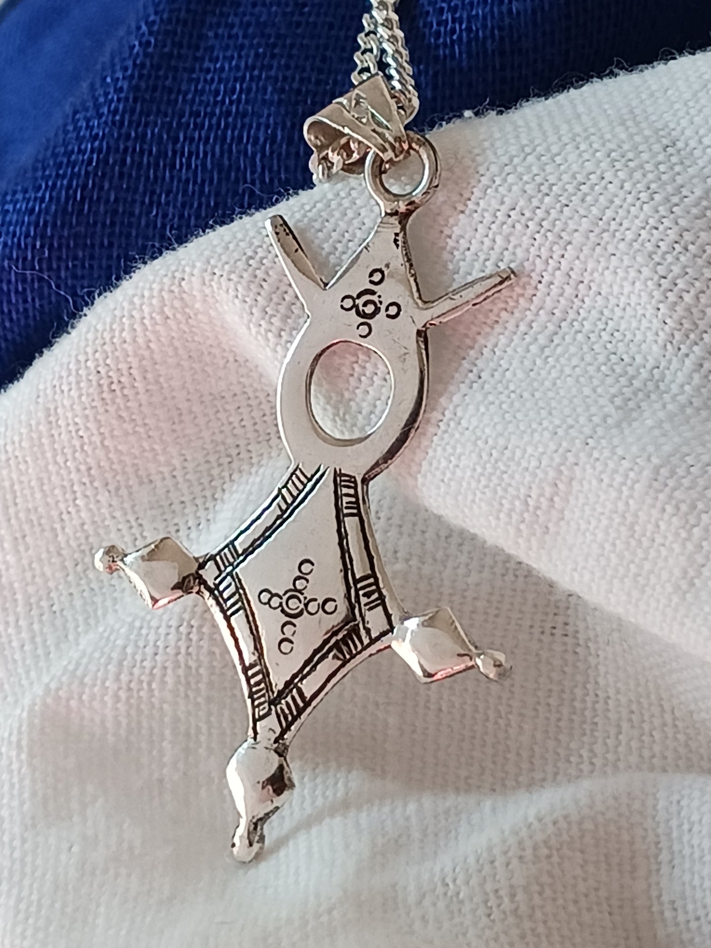 Collier Croix touareg en argent massif