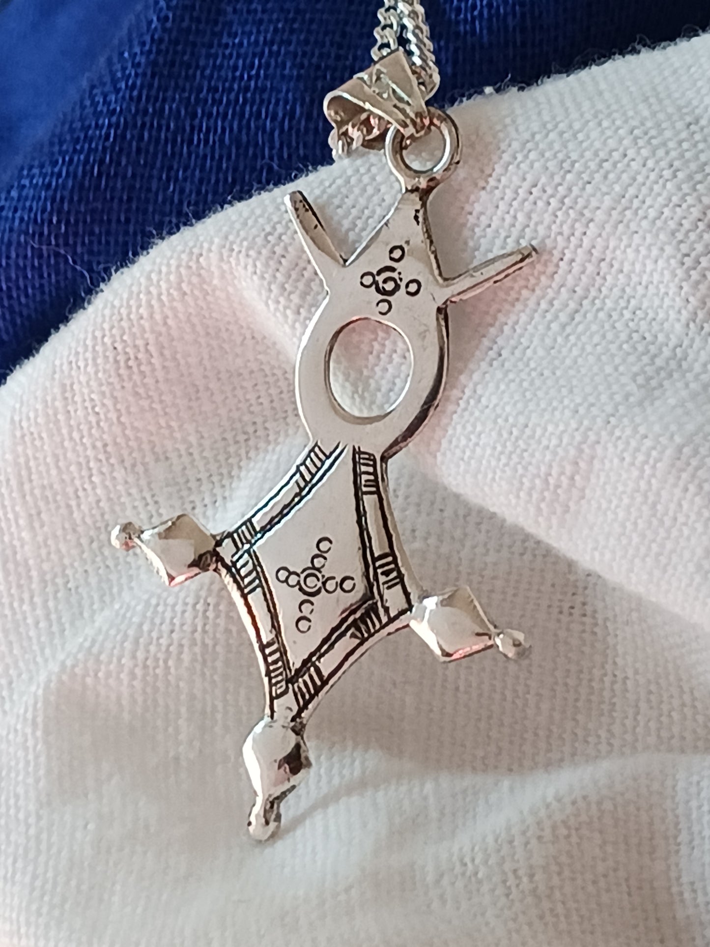 Collier Croix touareg en argent massif