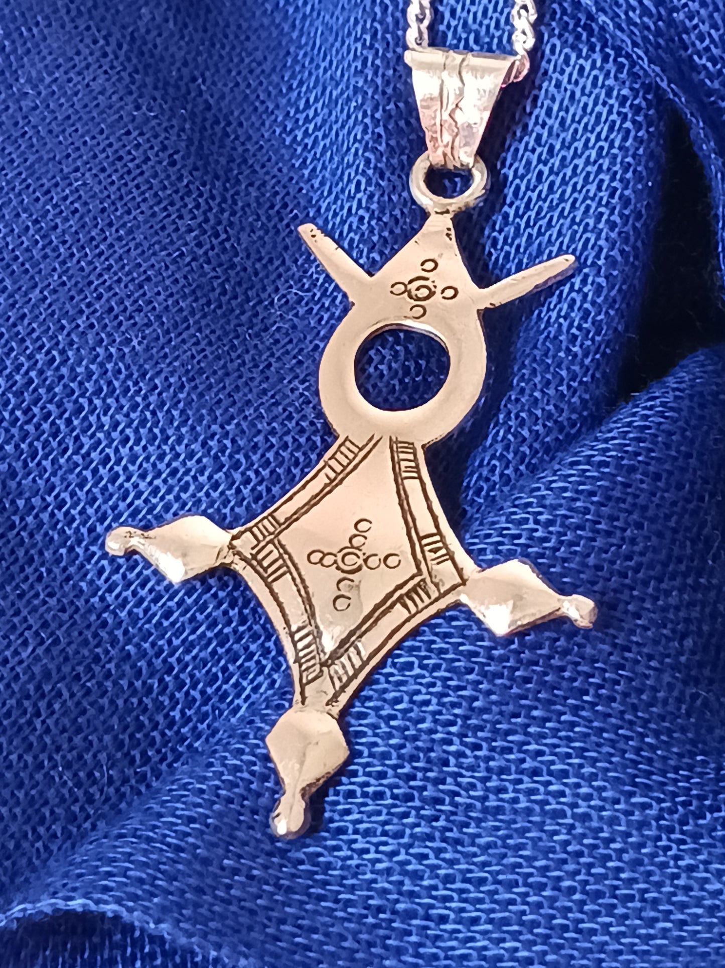 Collier Croix touareg en argent massif