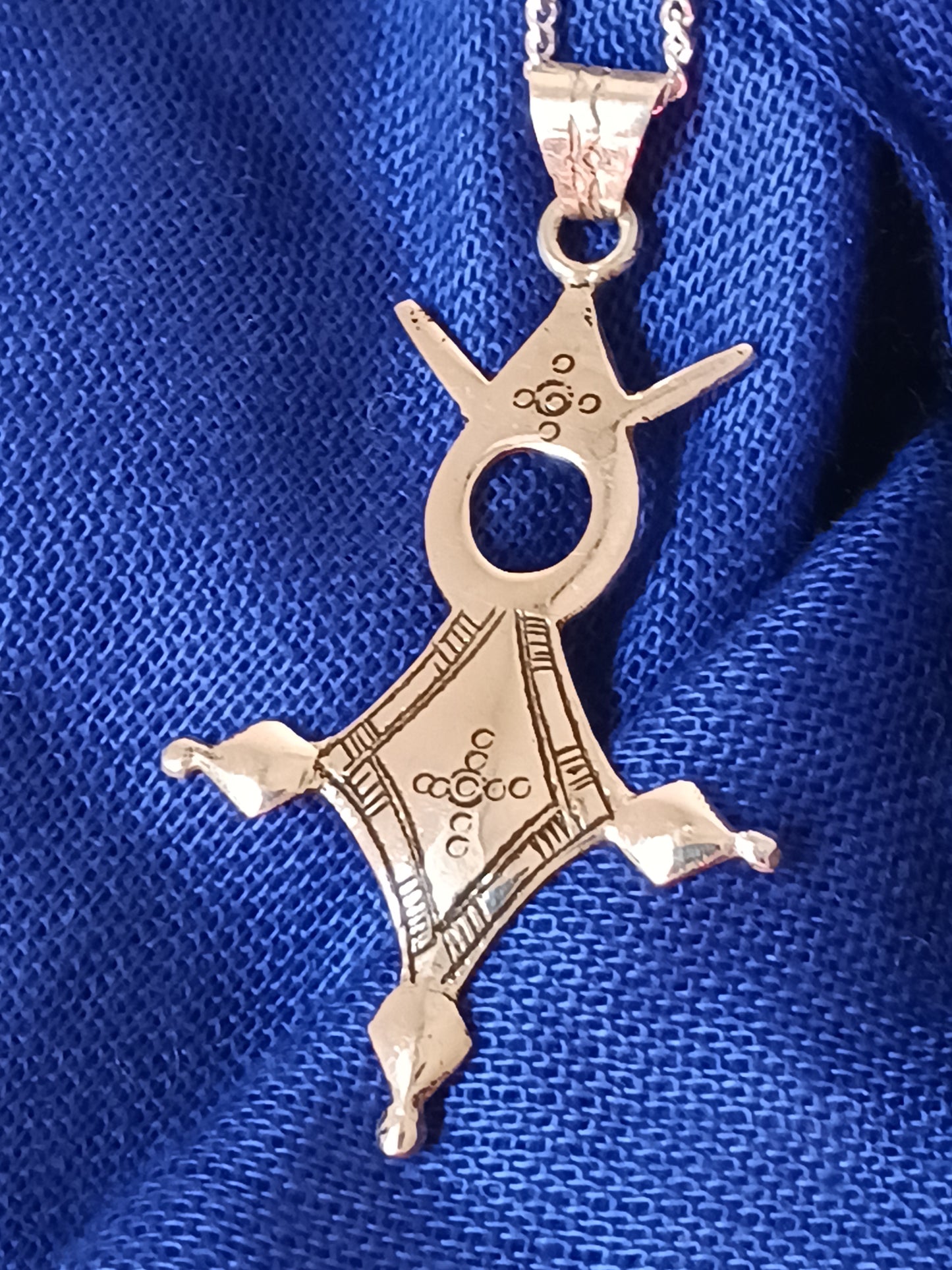 Collier Croix touareg en argent massif