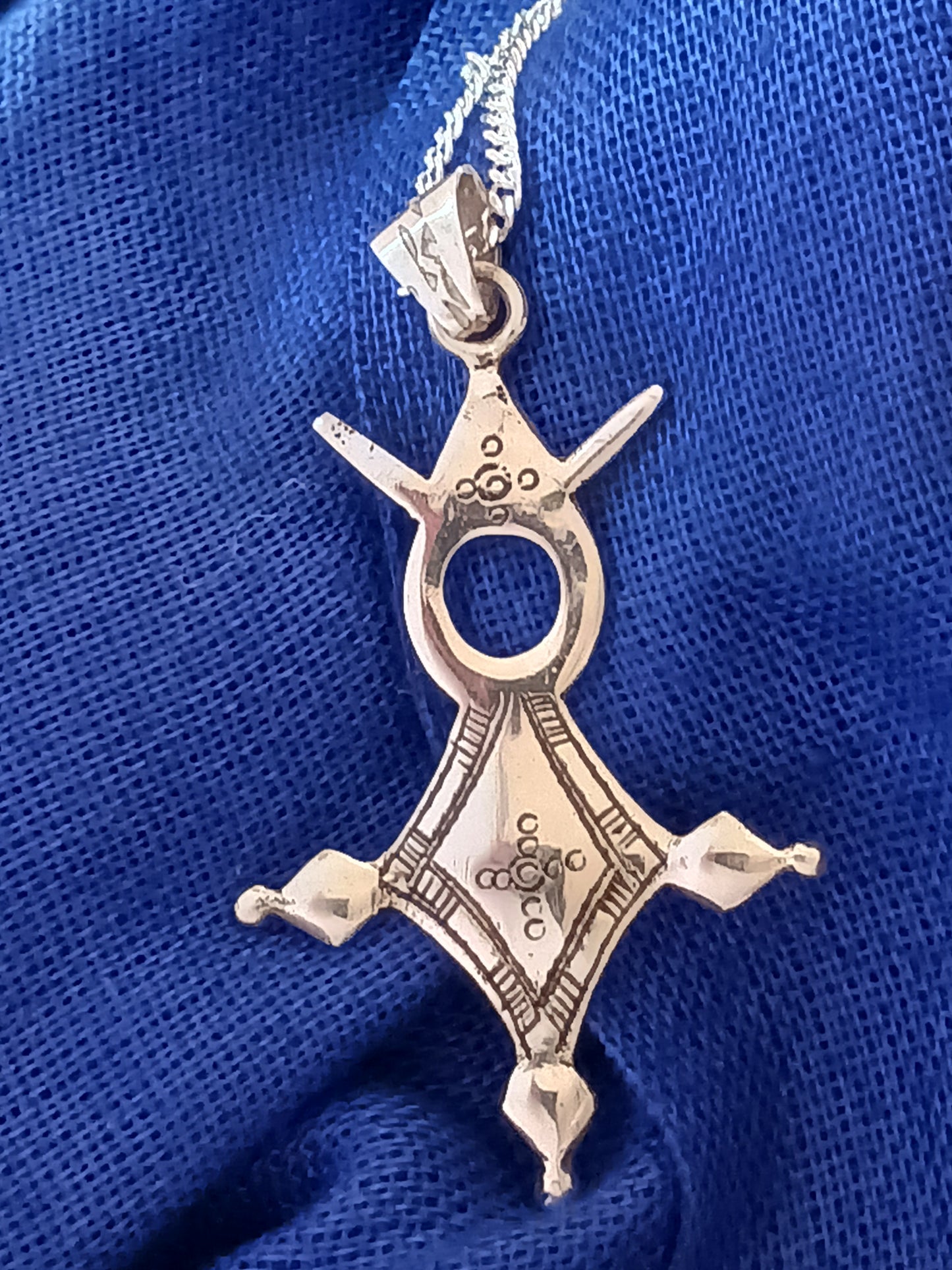 Collier Croix touareg en argent massif