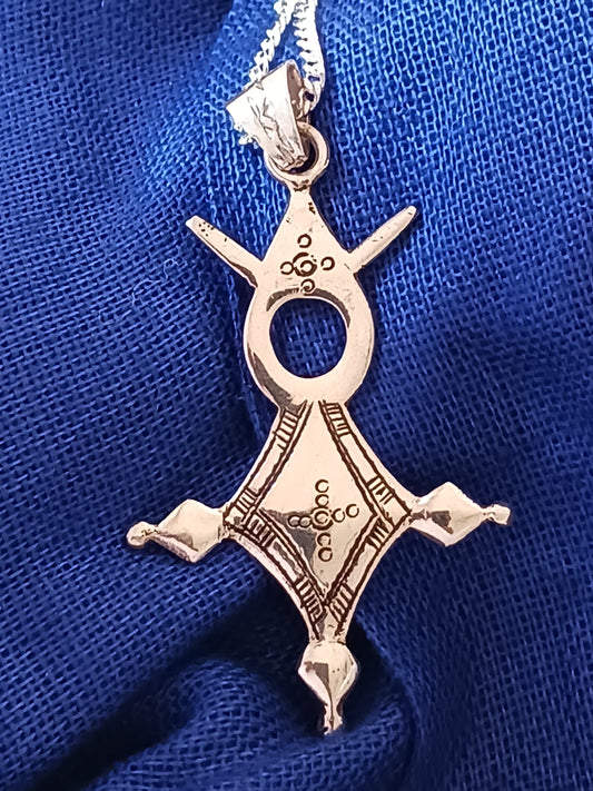 Collier Croix touareg en argent massif