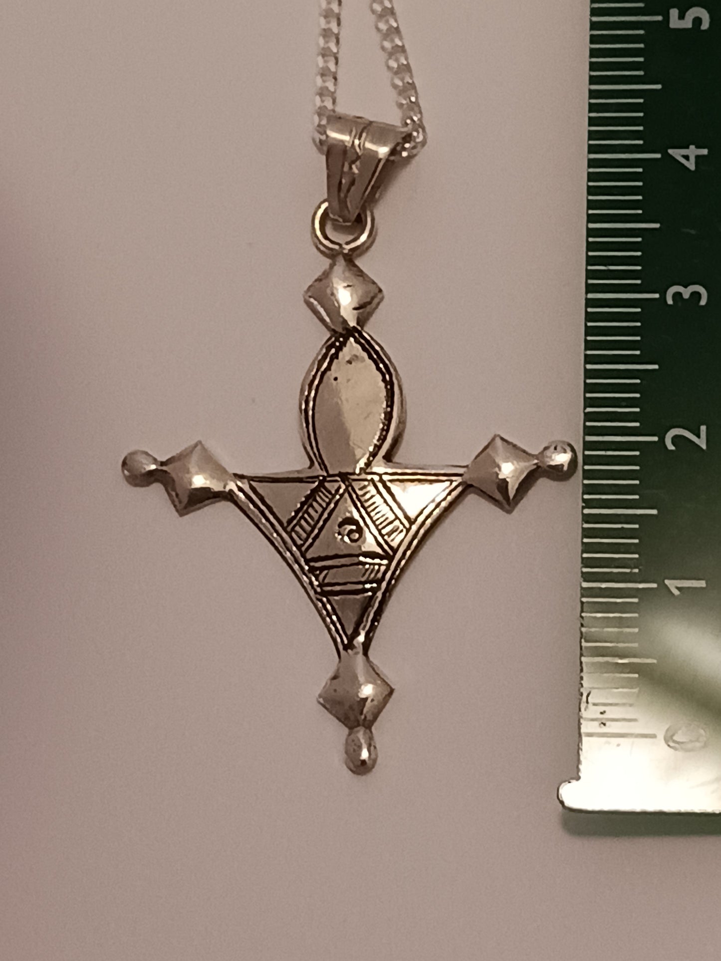 Collier Croix touareg en argent massif