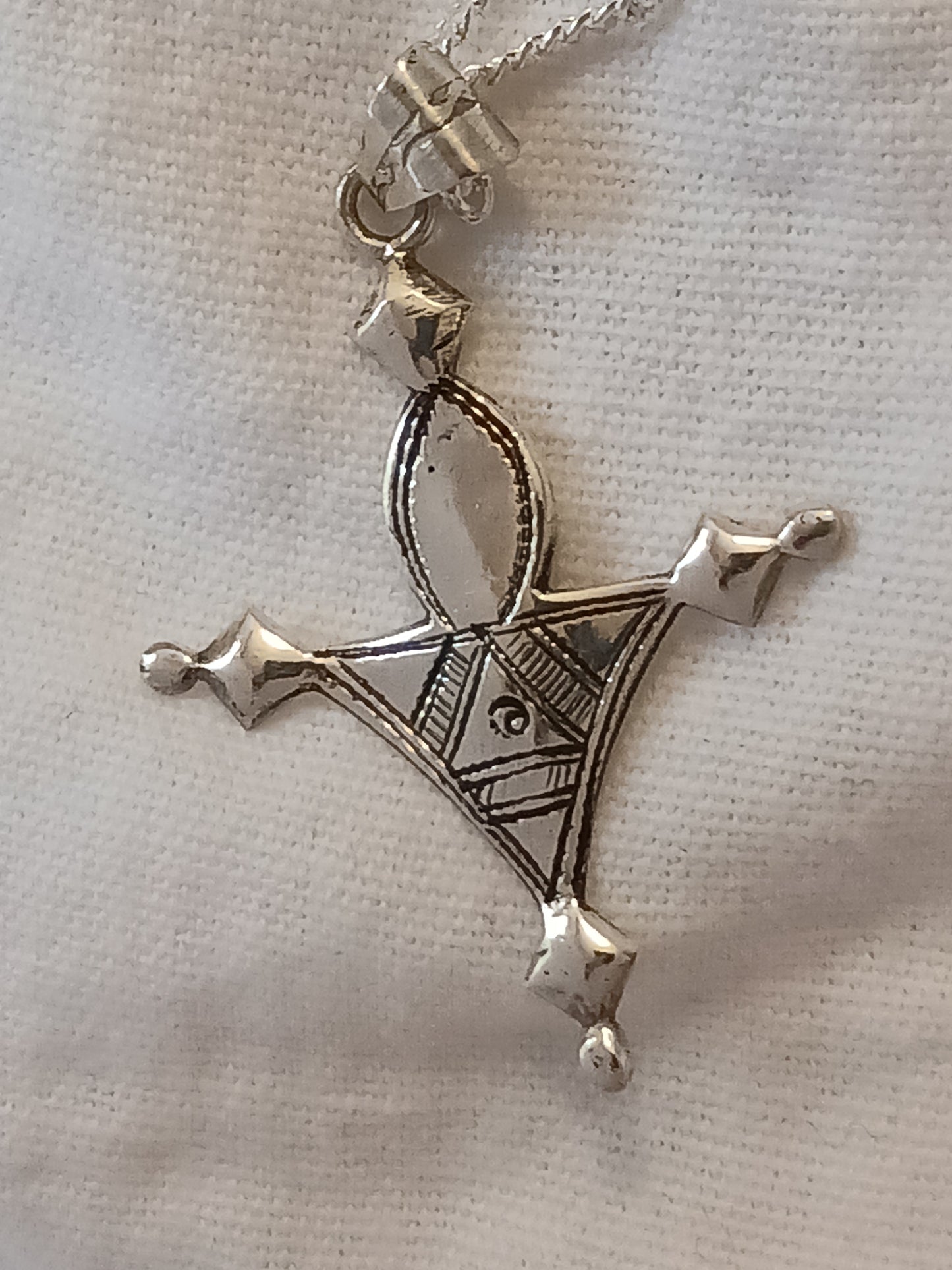 Collier Croix touareg en argent massif