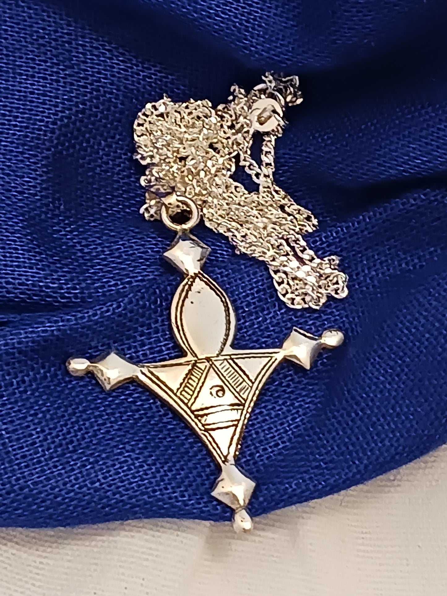 Collier Croix touareg en argent massif