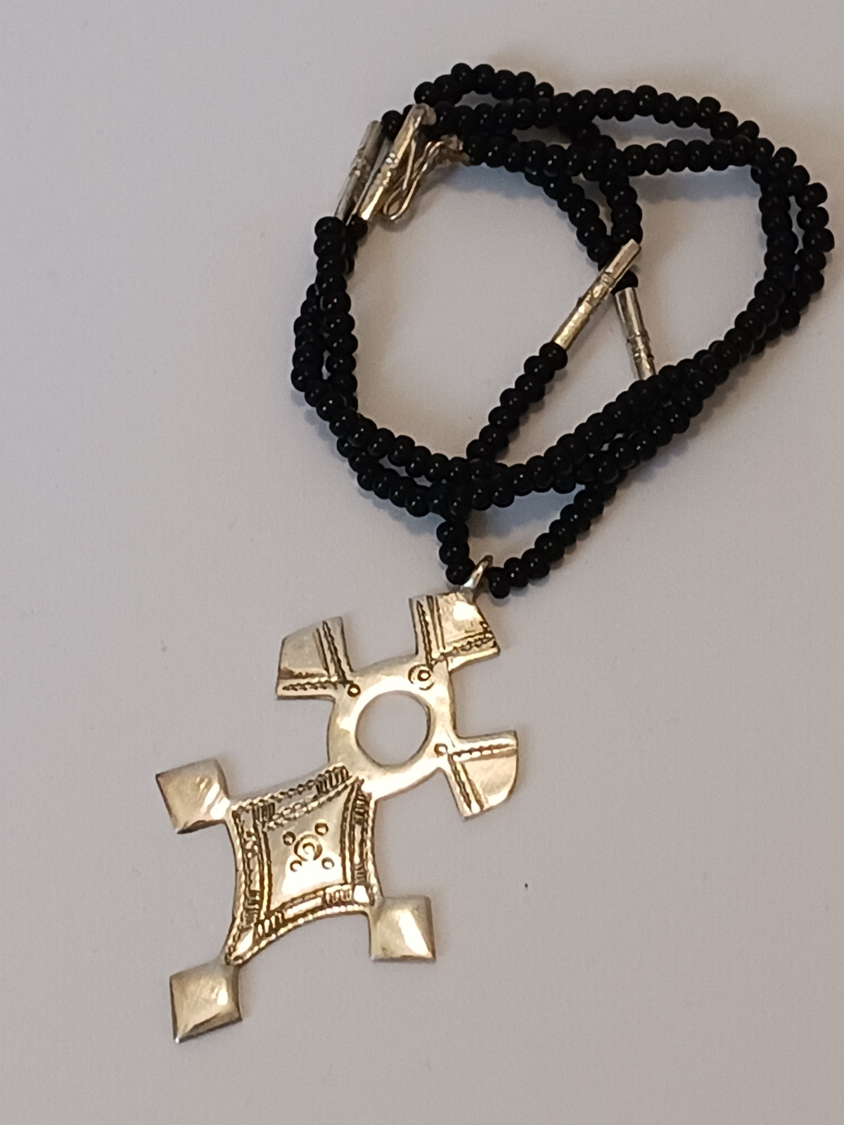 Collier Croix touareg en argent massif
