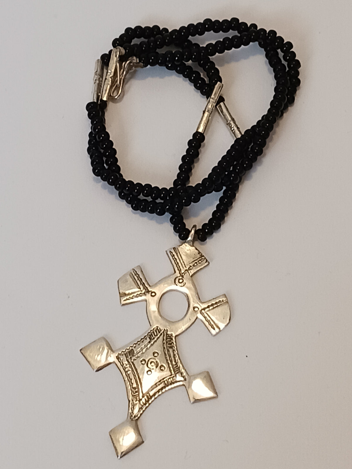 Collier Croix touareg en argent massif