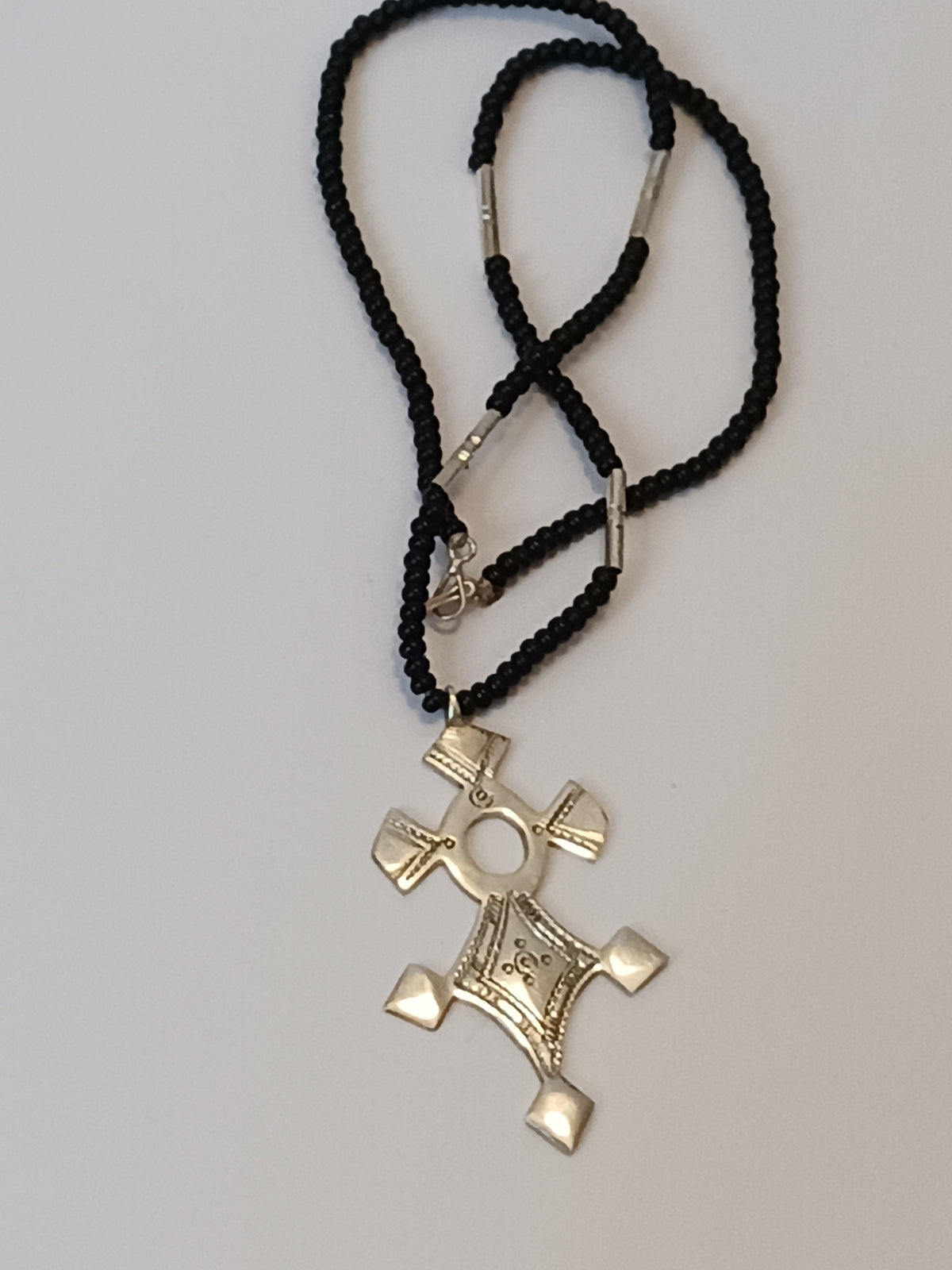 Collier Croix touareg en argent massif