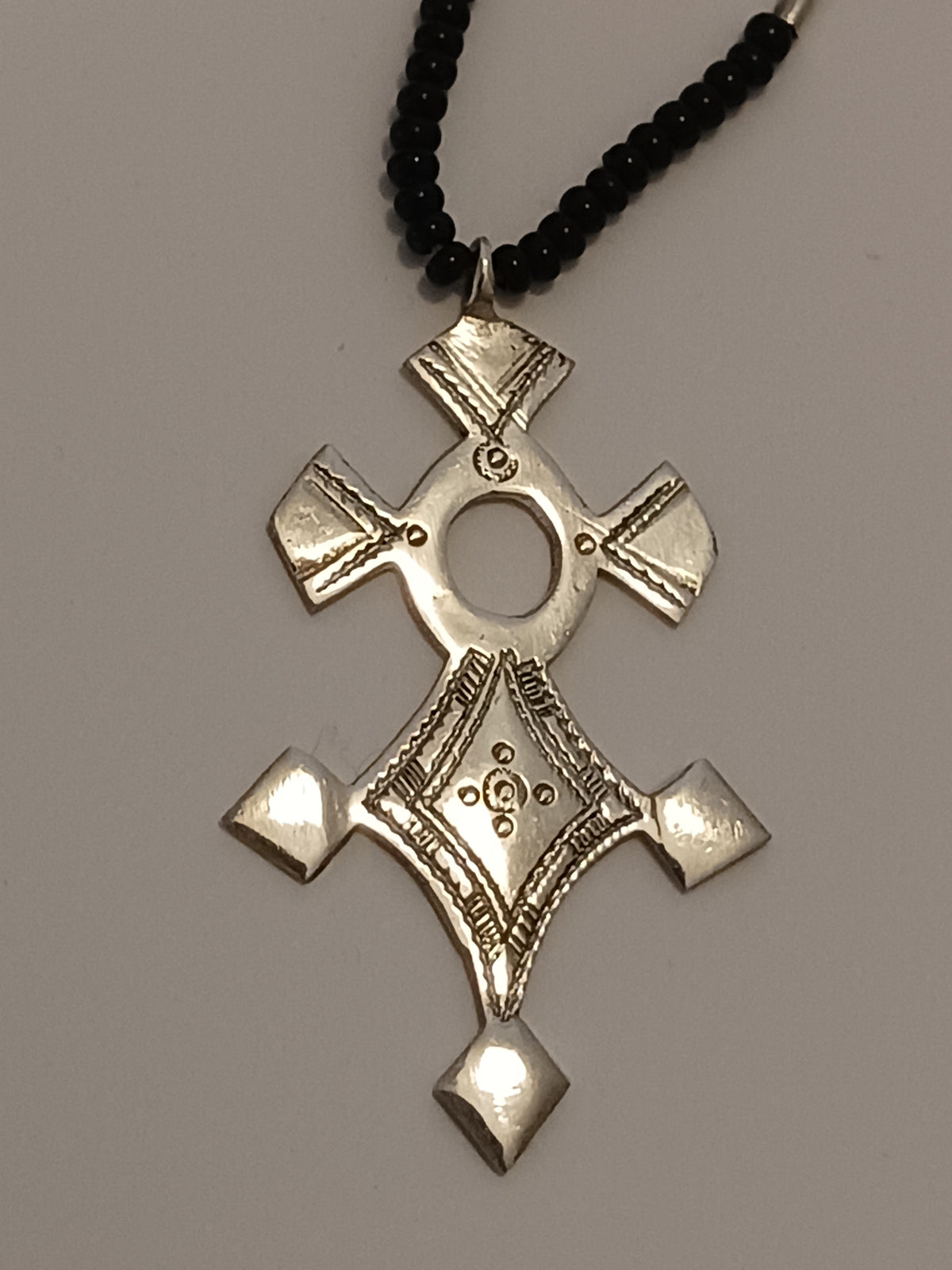 Collier Croix touareg en argent massif