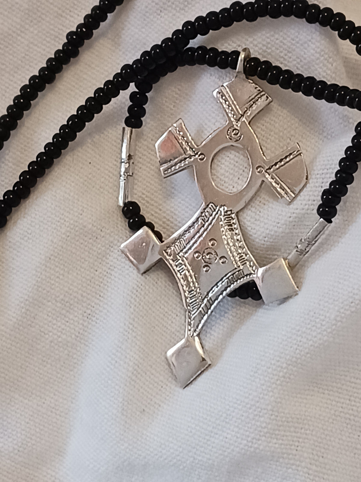 Collier Croix touareg en argent massif