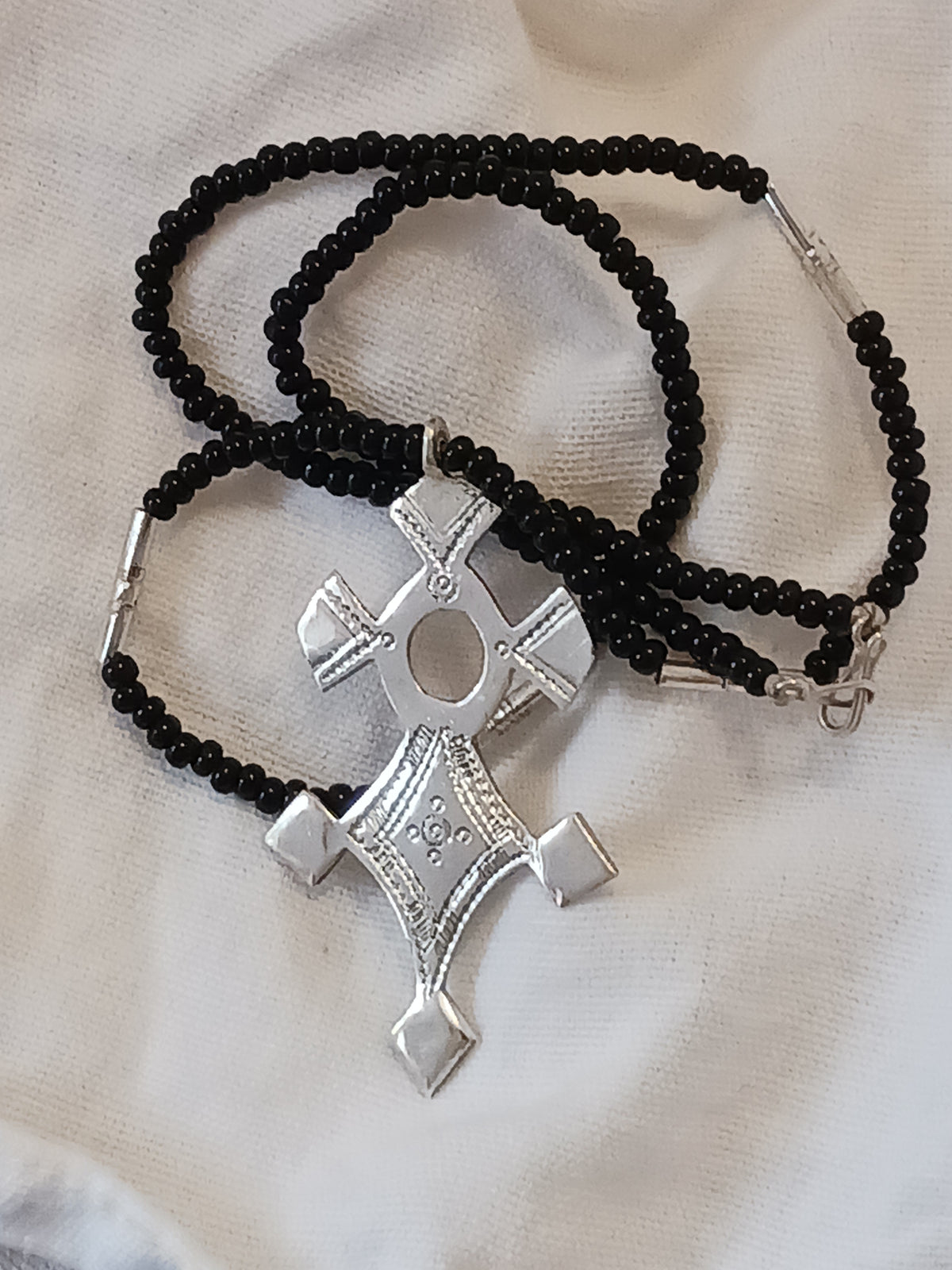 Collier Croix touareg en argent massif
