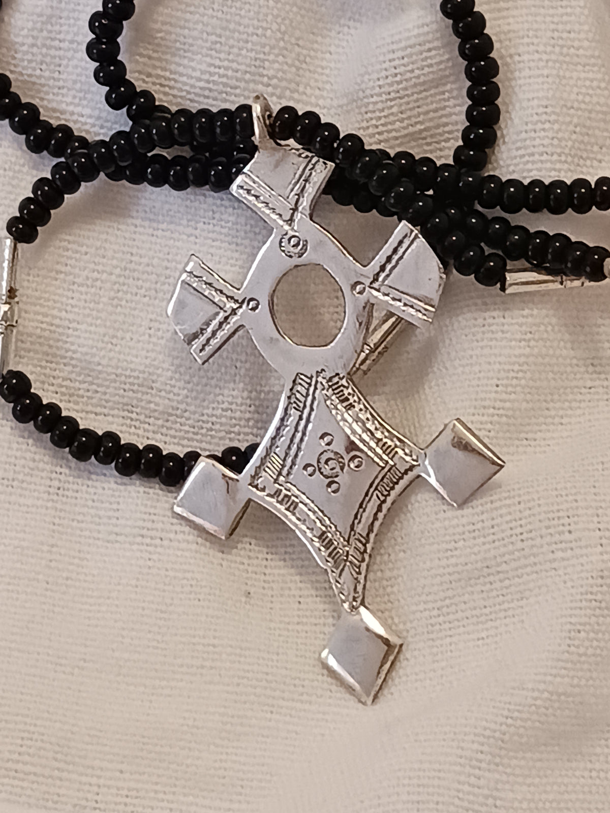 Collier Croix touareg en argent massif