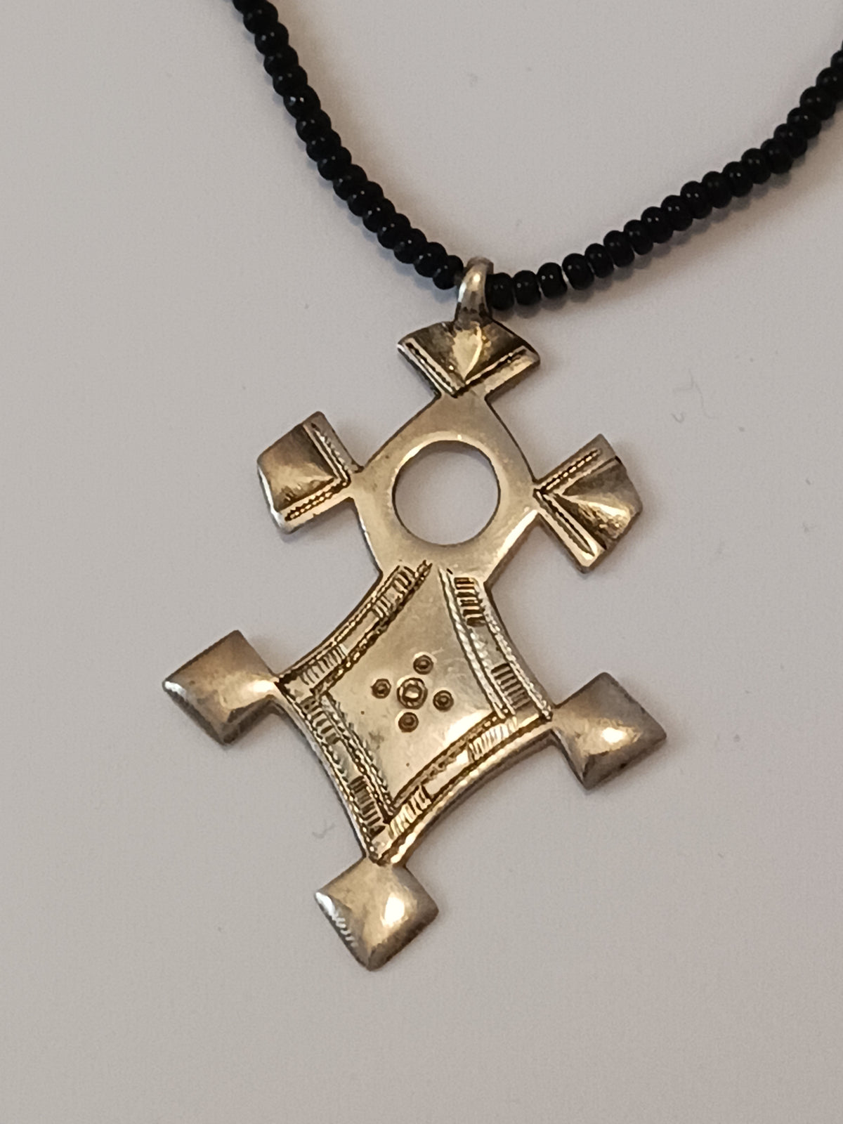 Collier Croix touareg en argent massif