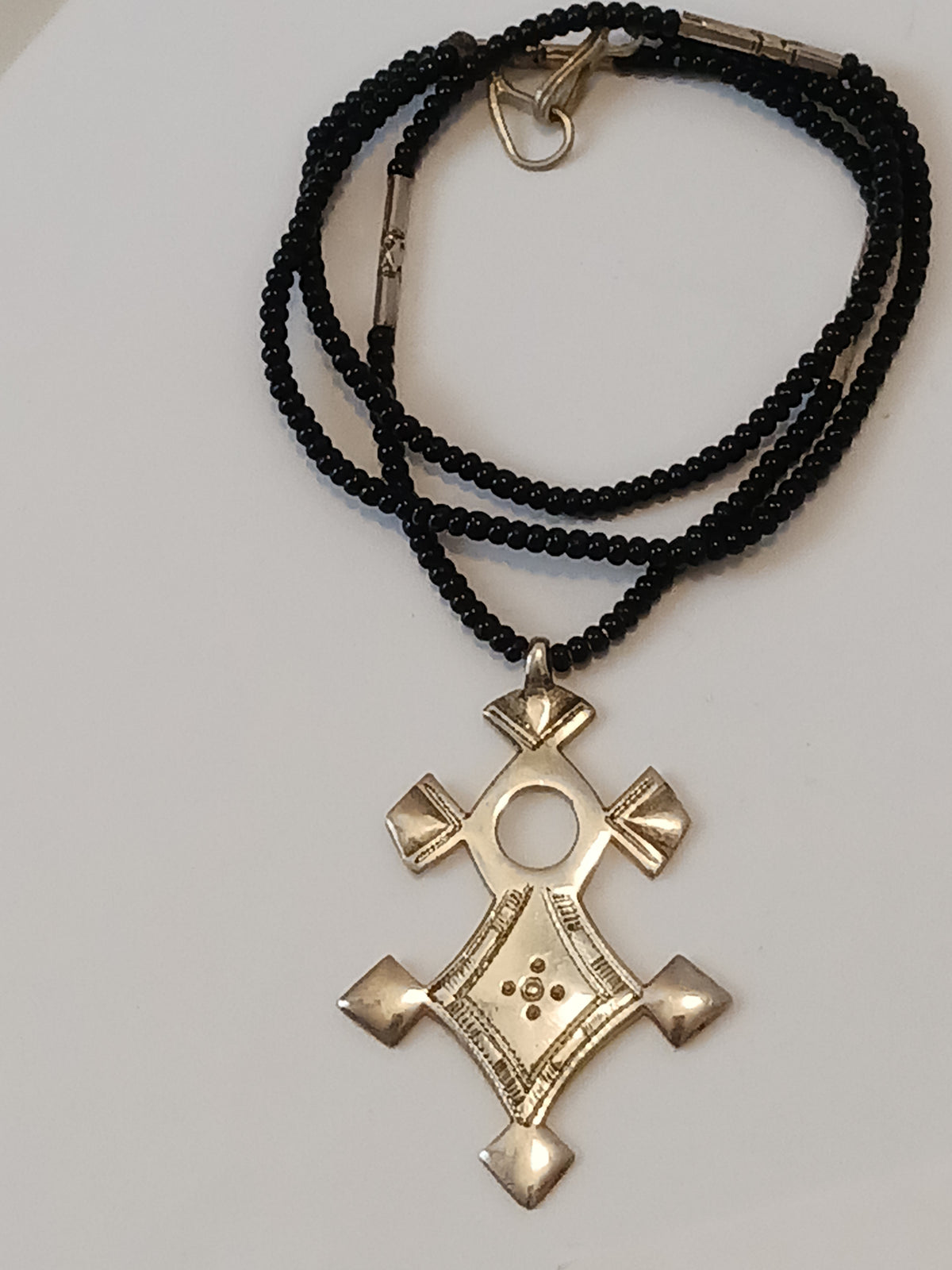 Collier Croix touareg en argent massif