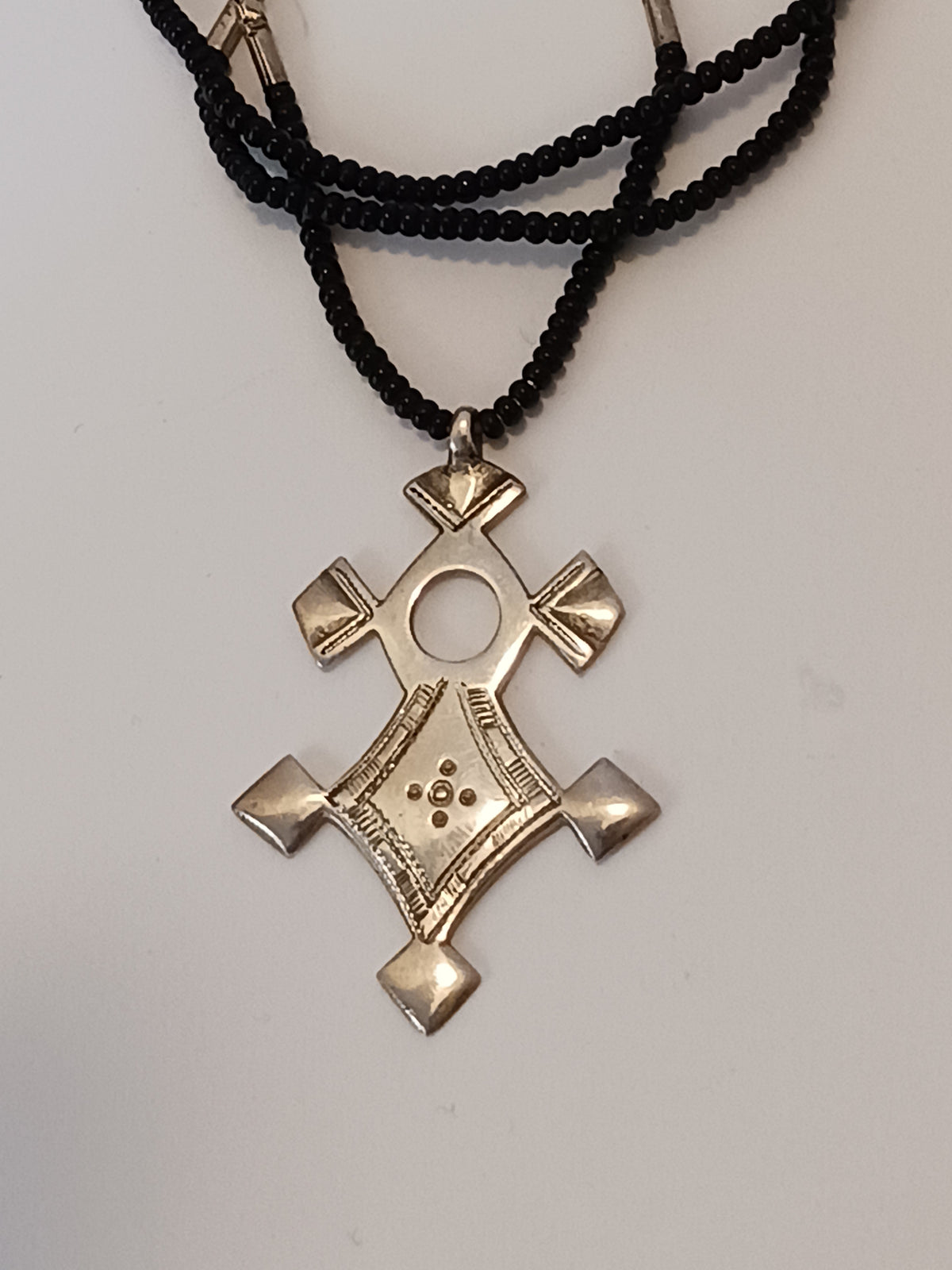 Collier Croix touareg en argent massif