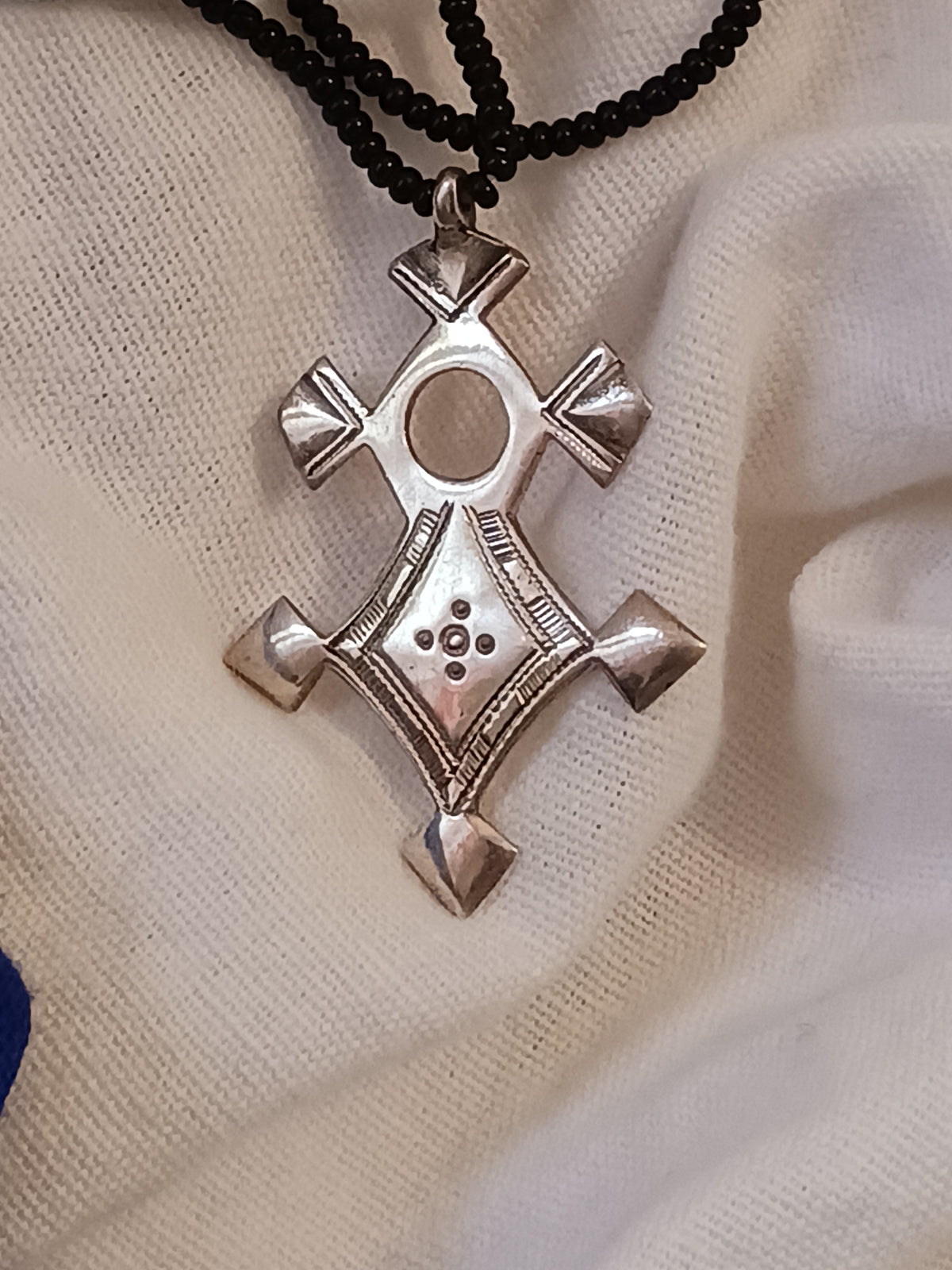 Collier Croix touareg en argent massif
